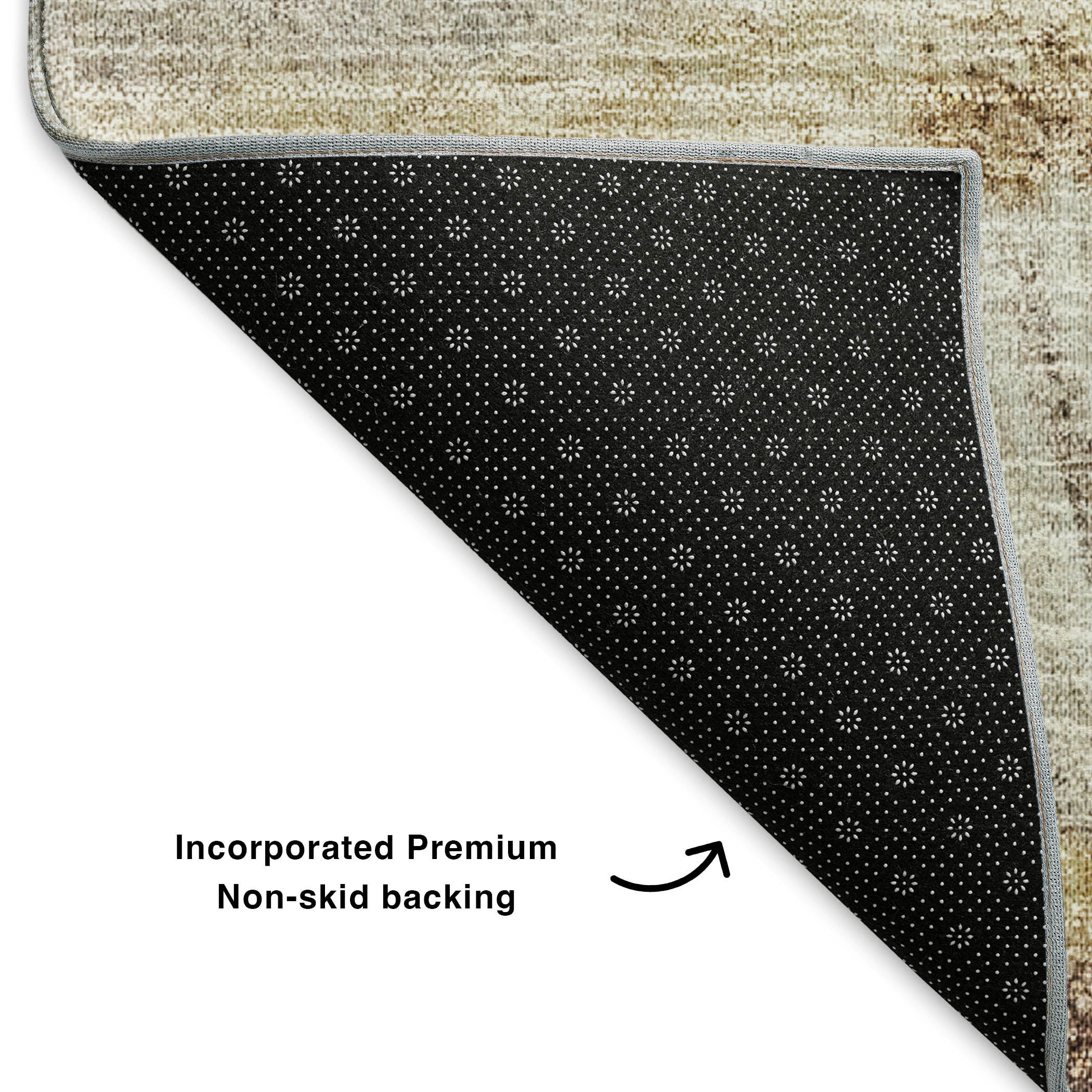Chiang Mai Machine Washable Transitional Brown Rug 1'8" x 2'6" #shape_Rectangle