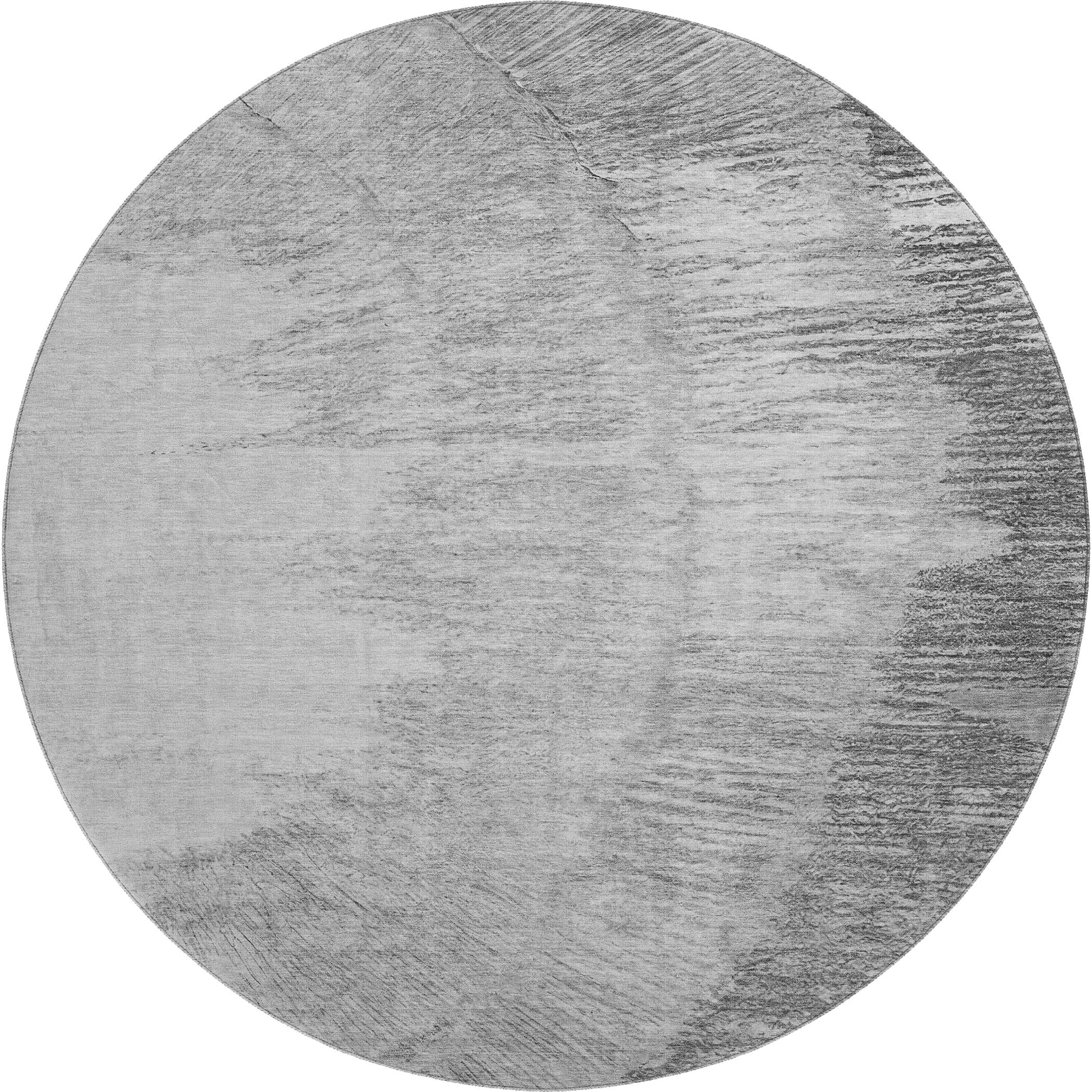 Chiang Mai Machine Washable Transitional Gray Rug 8' x 8' #shape_Round
