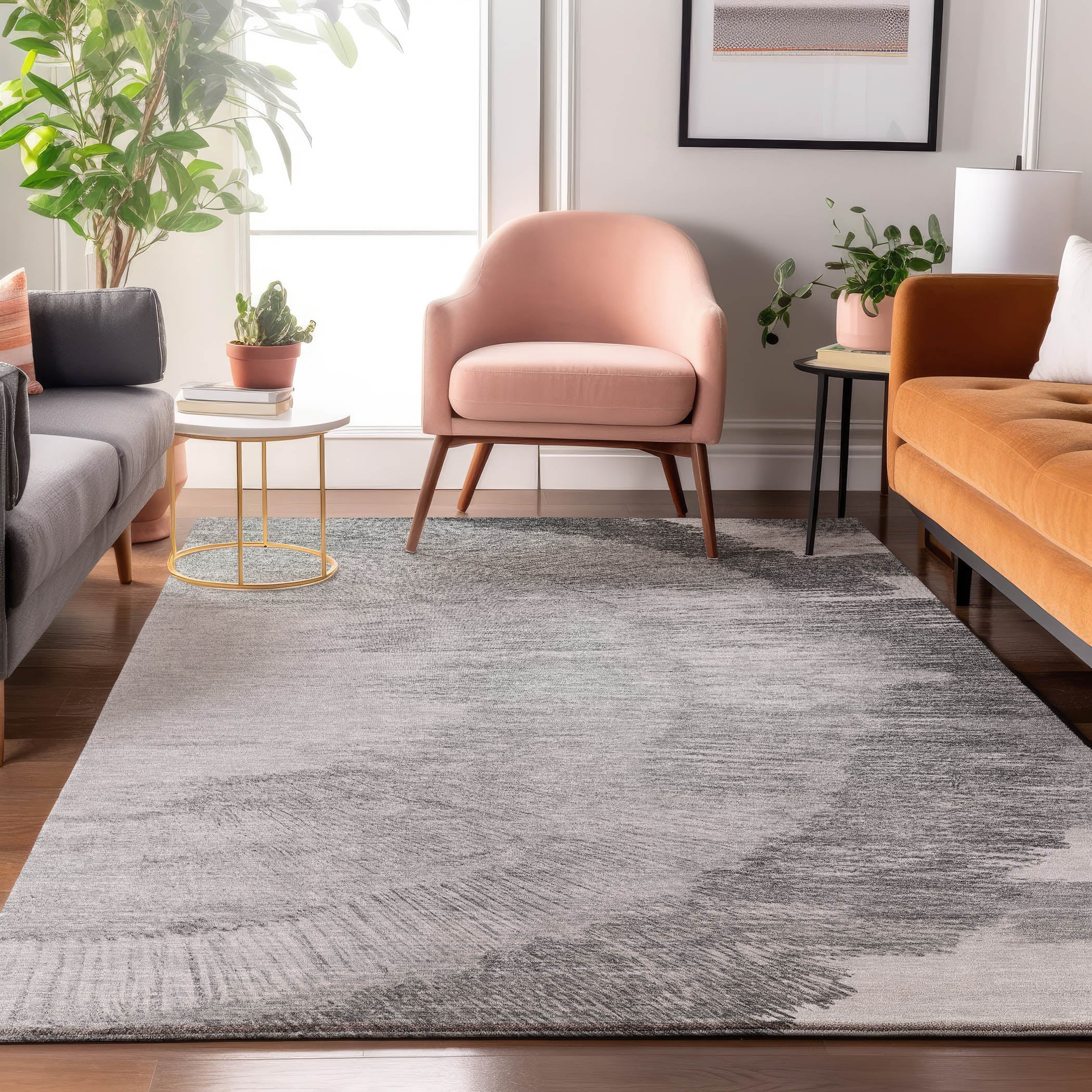 Chiang Mai Machine Washable Transitional Gray Rug 2'6" x 3'10" #shape_Rectangle