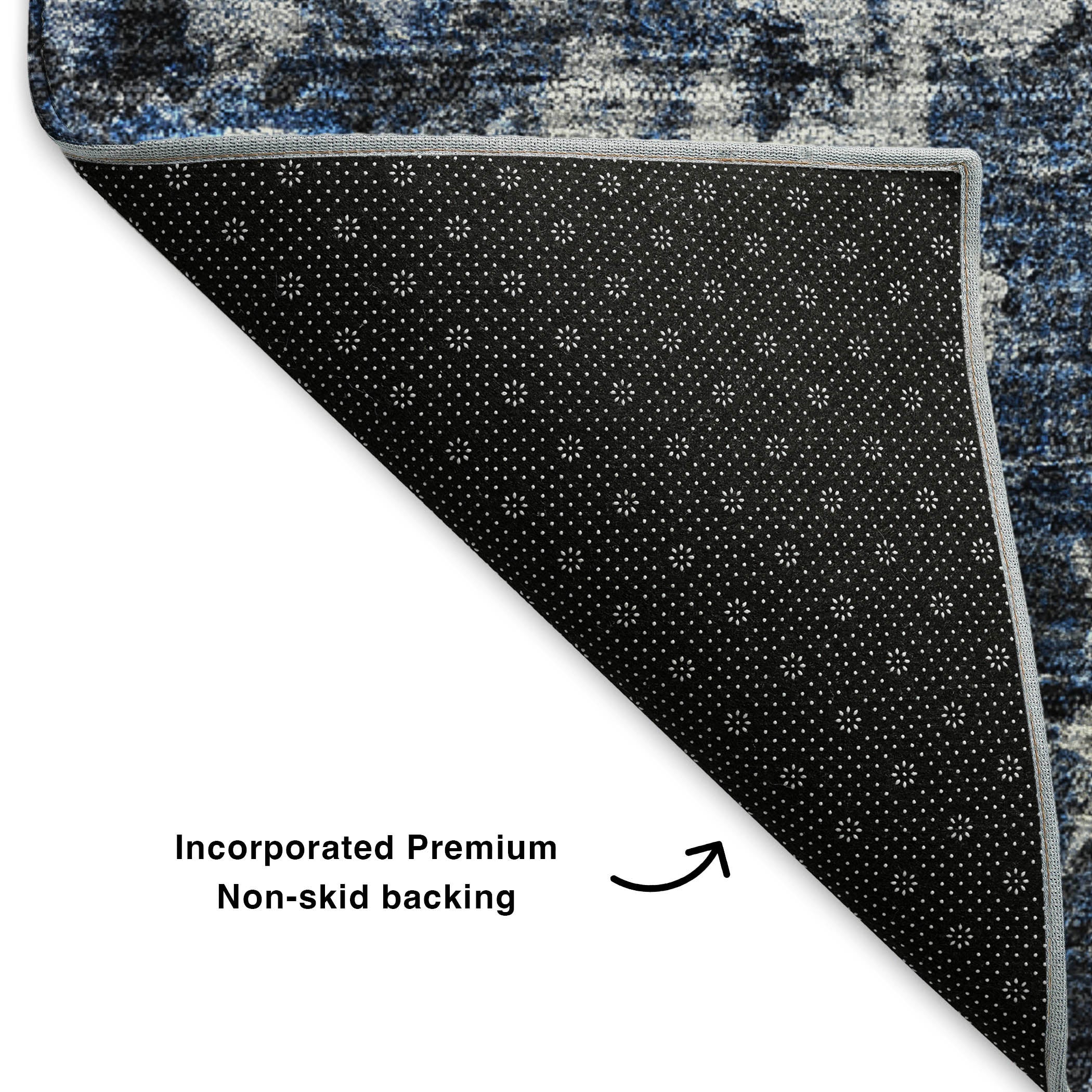 Siena Machine Washable Traditional Blue Rug 1'8" x 2'6" #shape_Rectangle