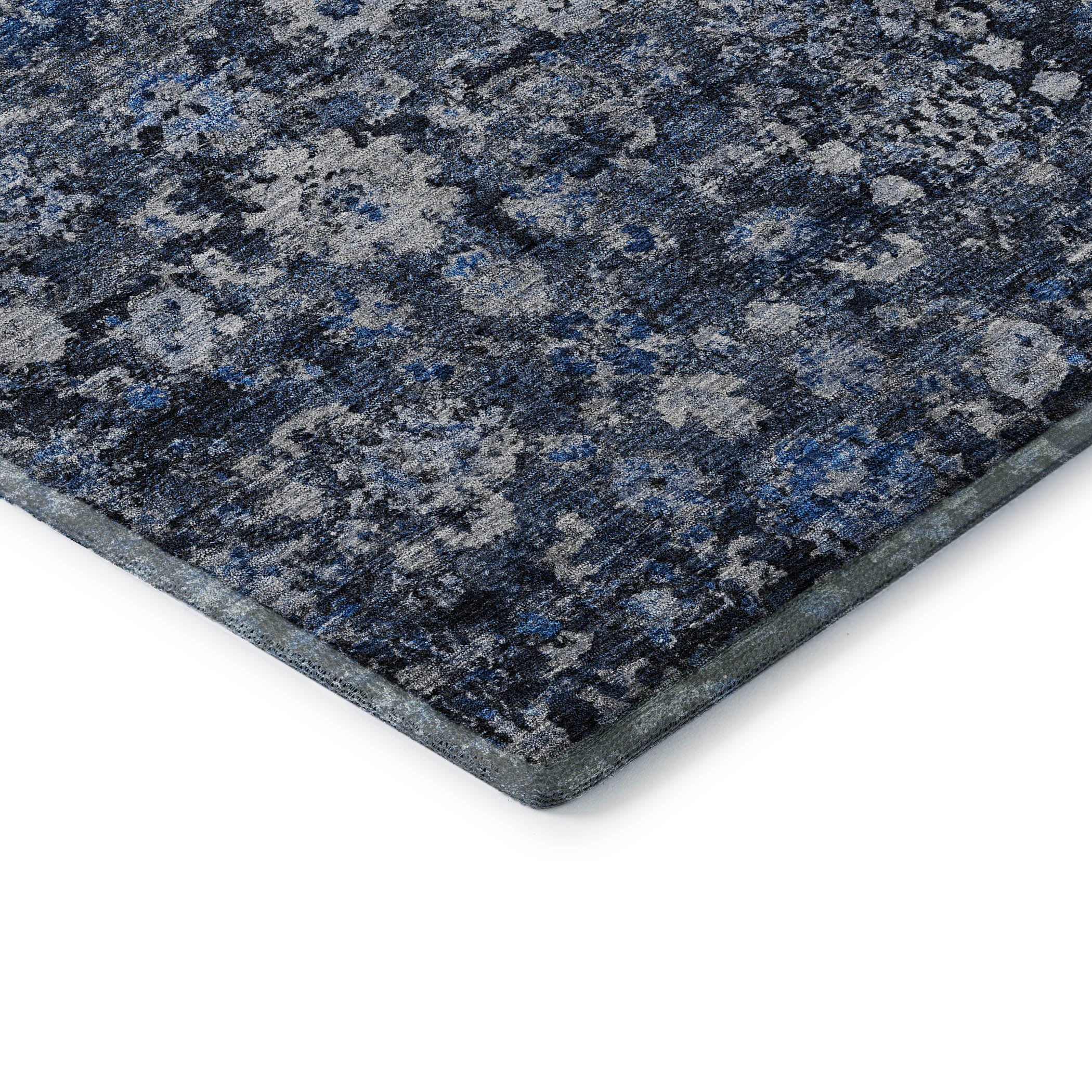 Siena Machine Washable Traditional Blue Rug 1'8" x 2'6" #shape_Rectangle