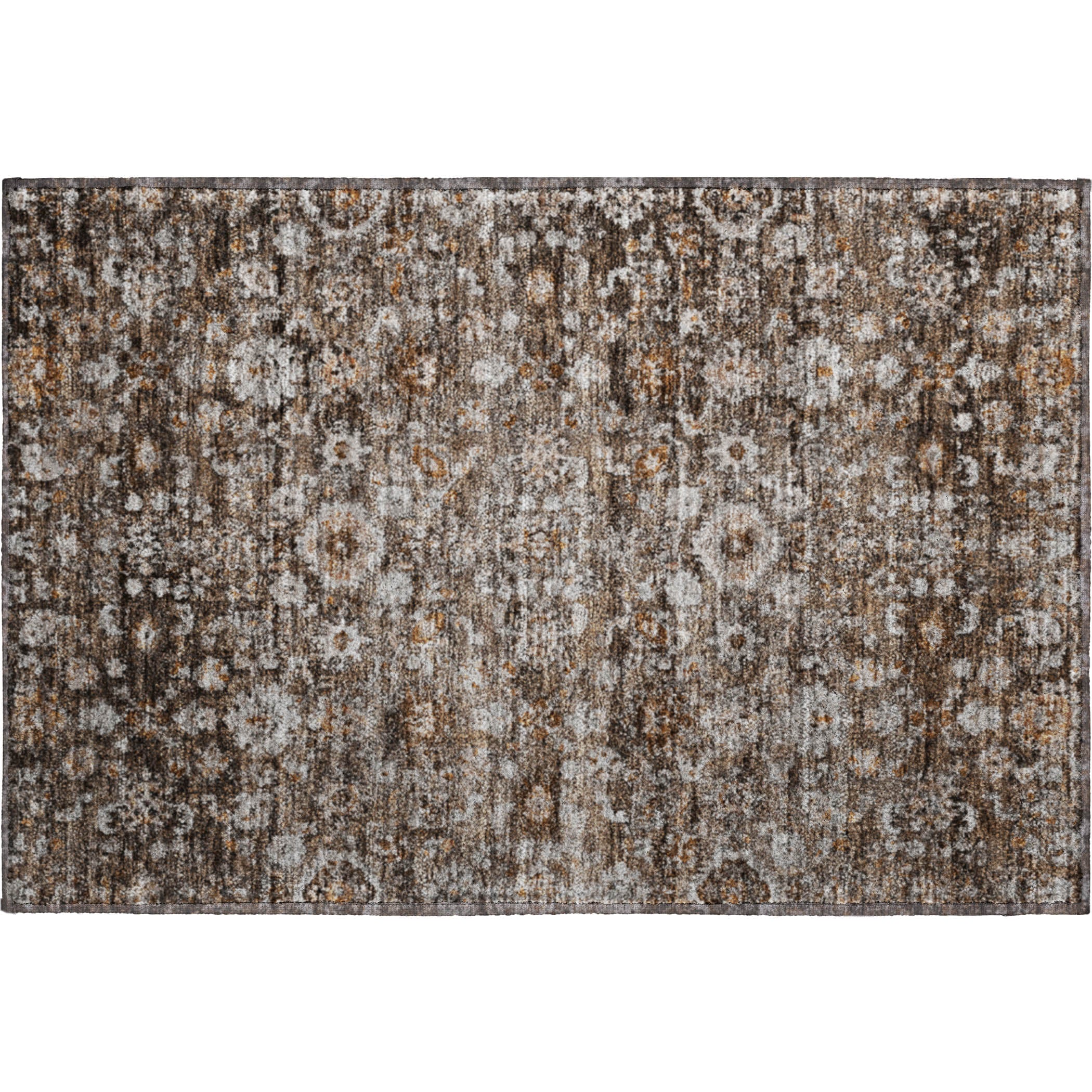 Siena Machine Washable Traditional Fudge Brown Rug 1'8" x 2'6" #shape_Rectangle