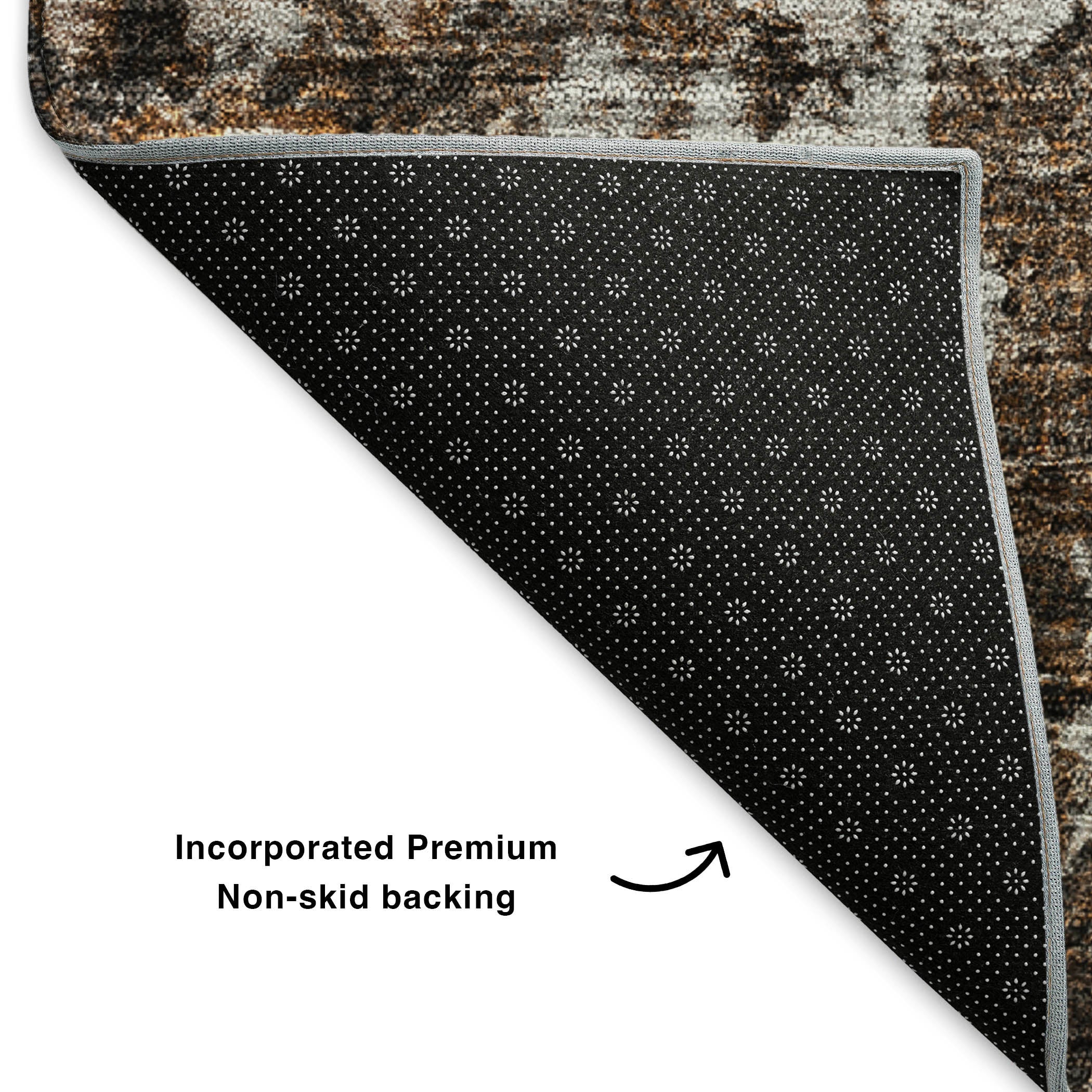 Siena Machine Washable Traditional Fudge Brown Rug 1'8" x 2'6" #shape_Rectangle
