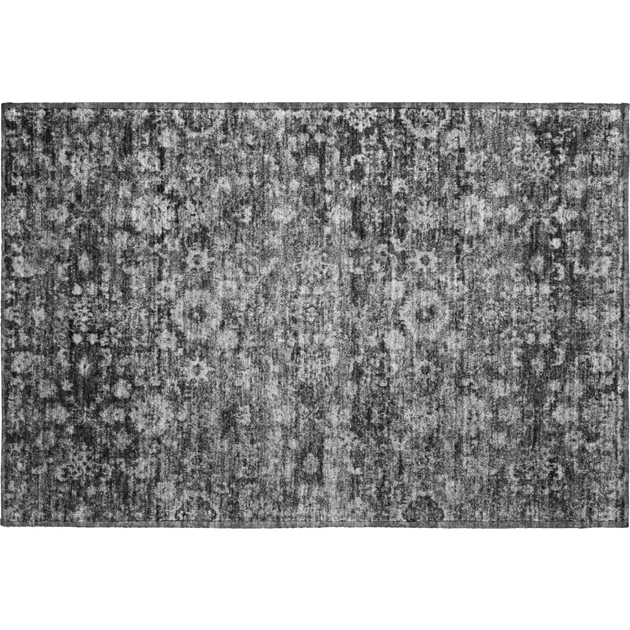 Siena Machine Washable Traditional Gray Rug 1'8" x 2'6" #shape_Rectangle