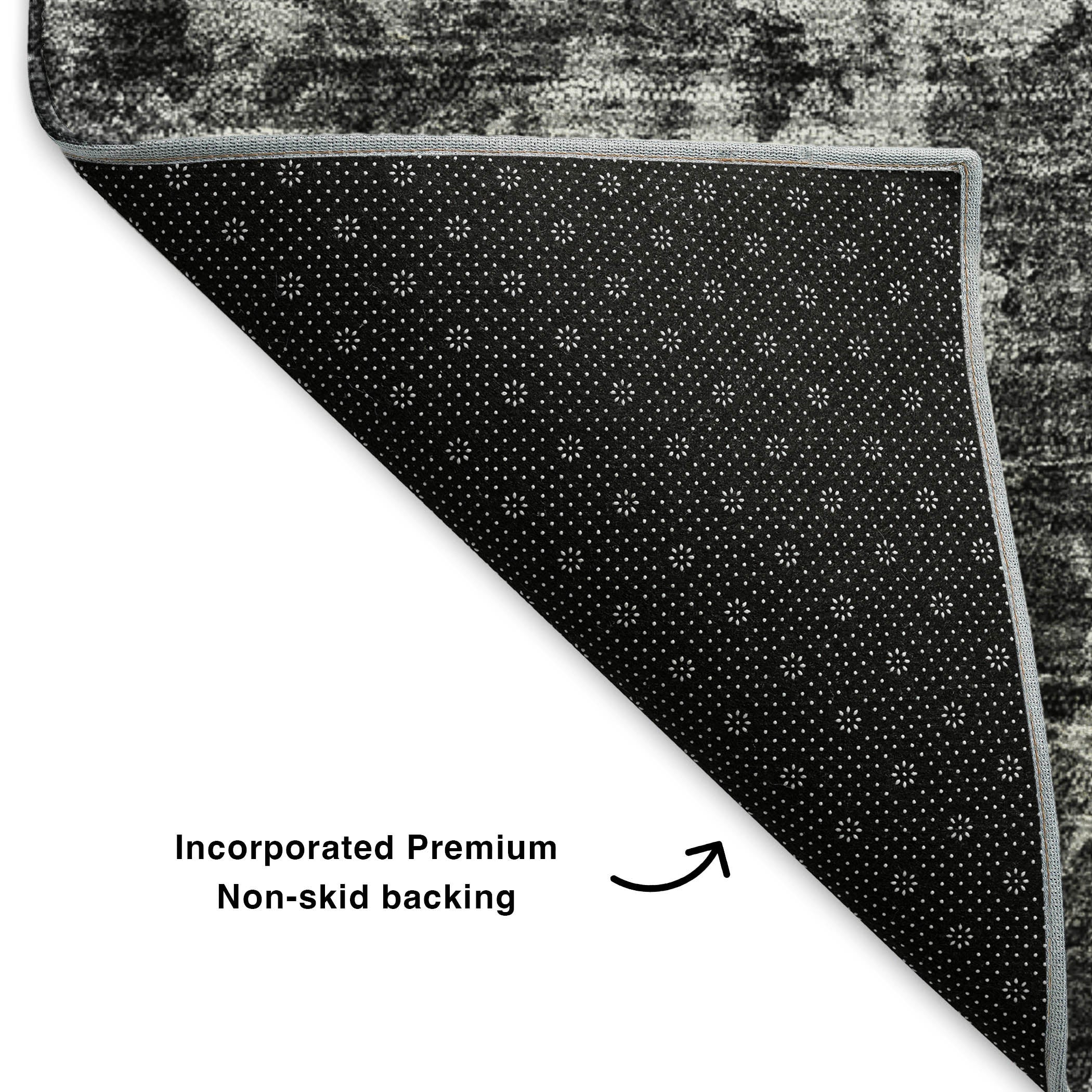 Siena Machine Washable Traditional Gray Rug 1'8" x 2'6" #shape_Rectangle