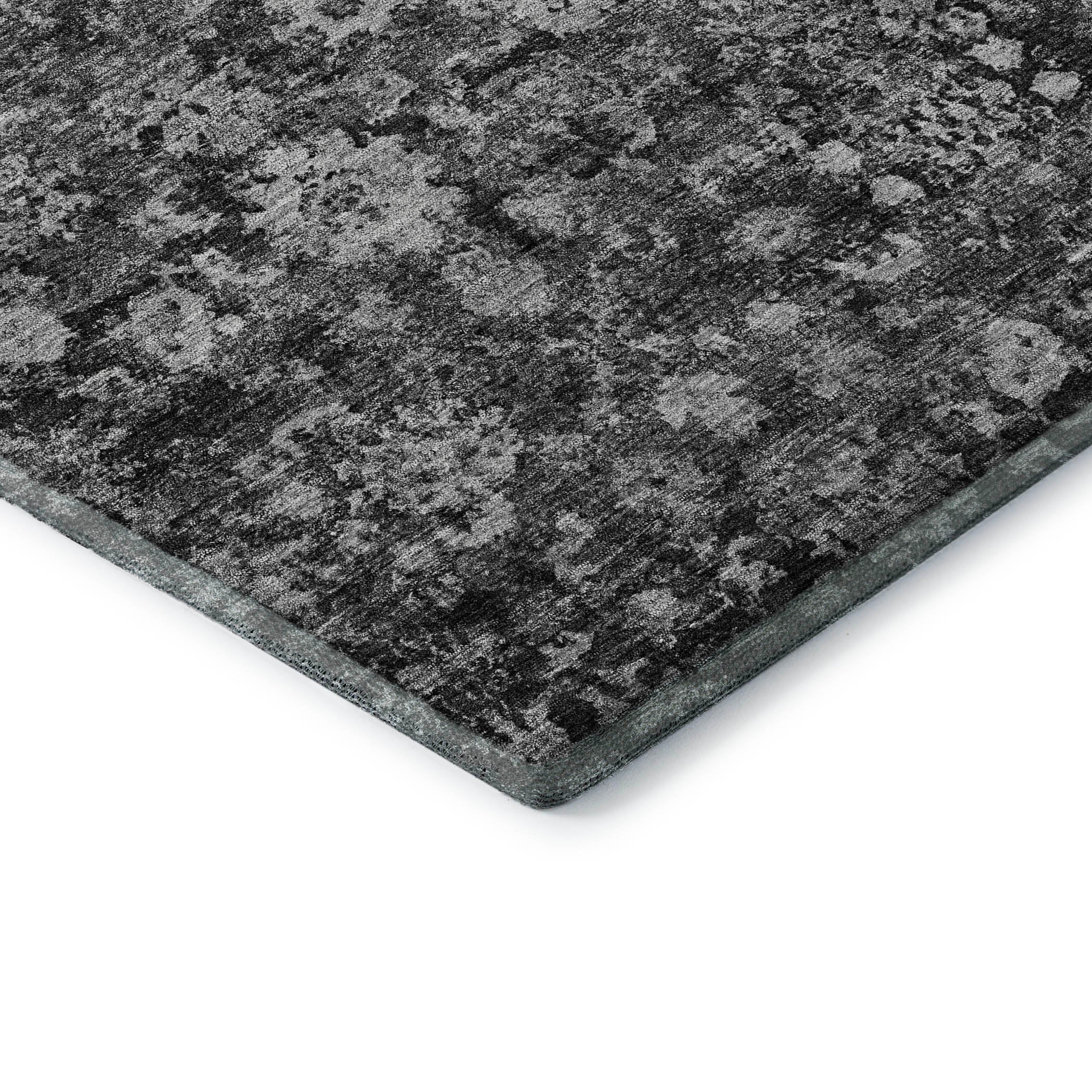 Siena Machine Washable Traditional Gray Rug 1'8" x 2'6" #shape_Rectangle