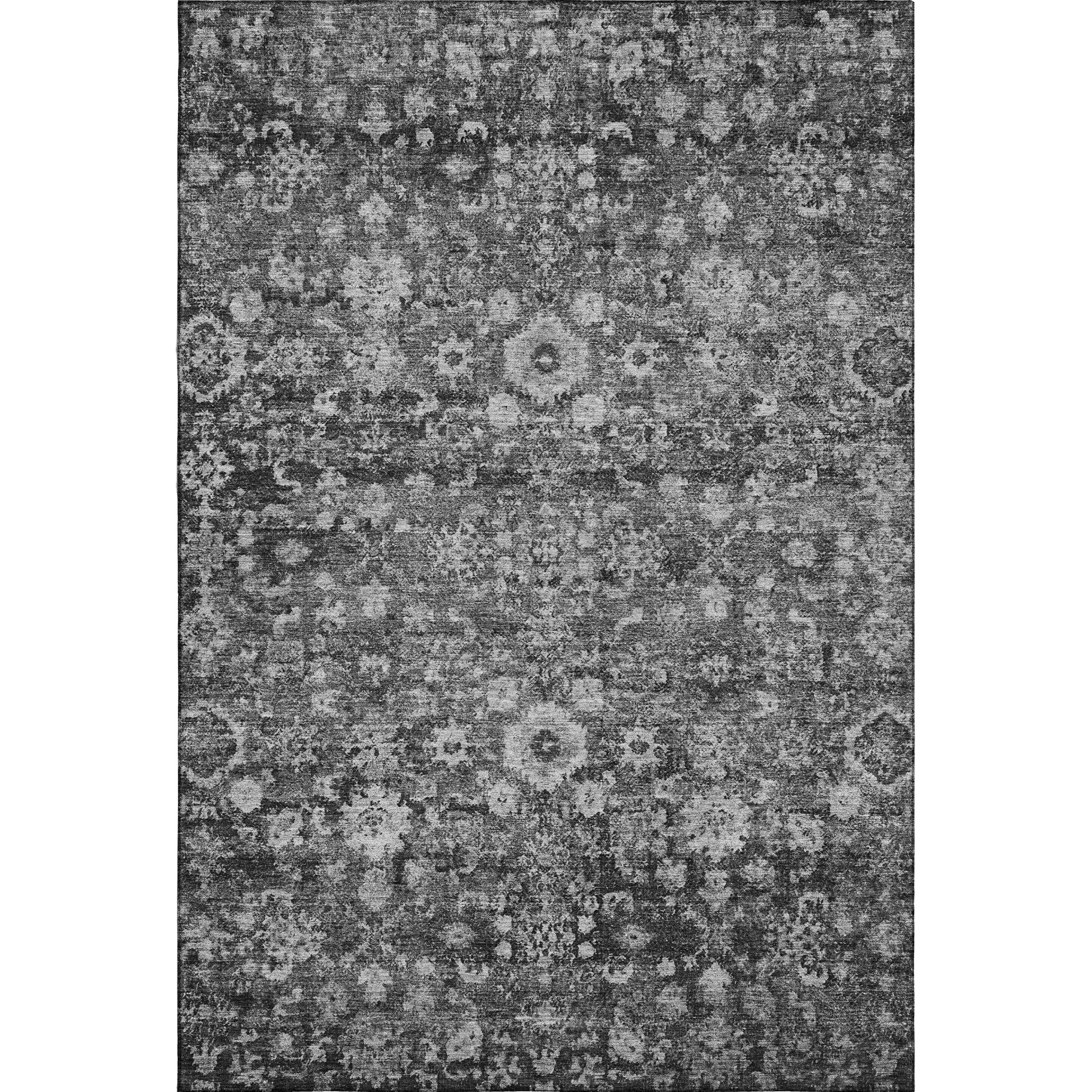 Siena Machine Washable Traditional Gray Rug 2'6" x 3'10" #shape_Rectangle