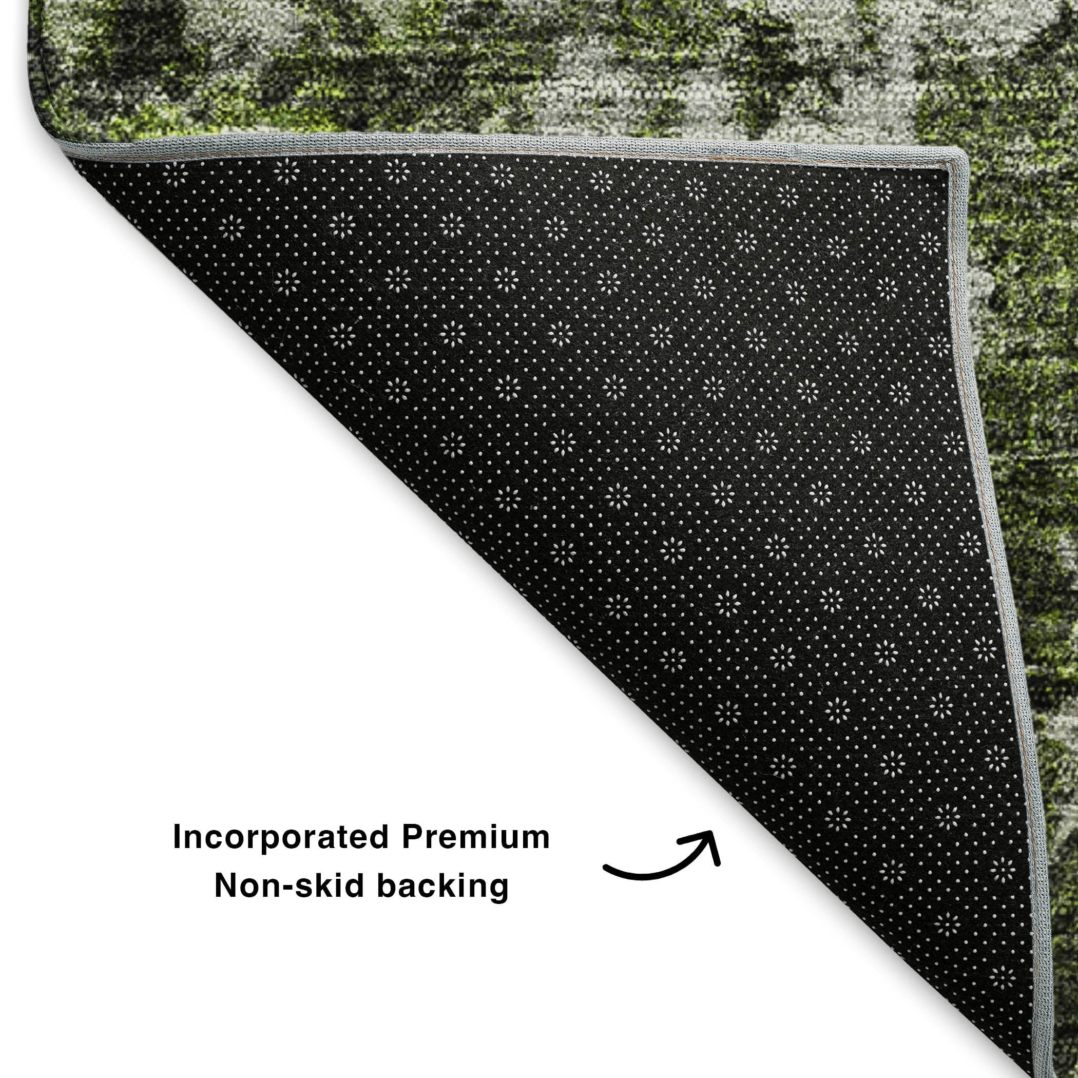Siena Machine Washable Traditional Green Rug 1'8" x 2'6" #shape_Rectangle