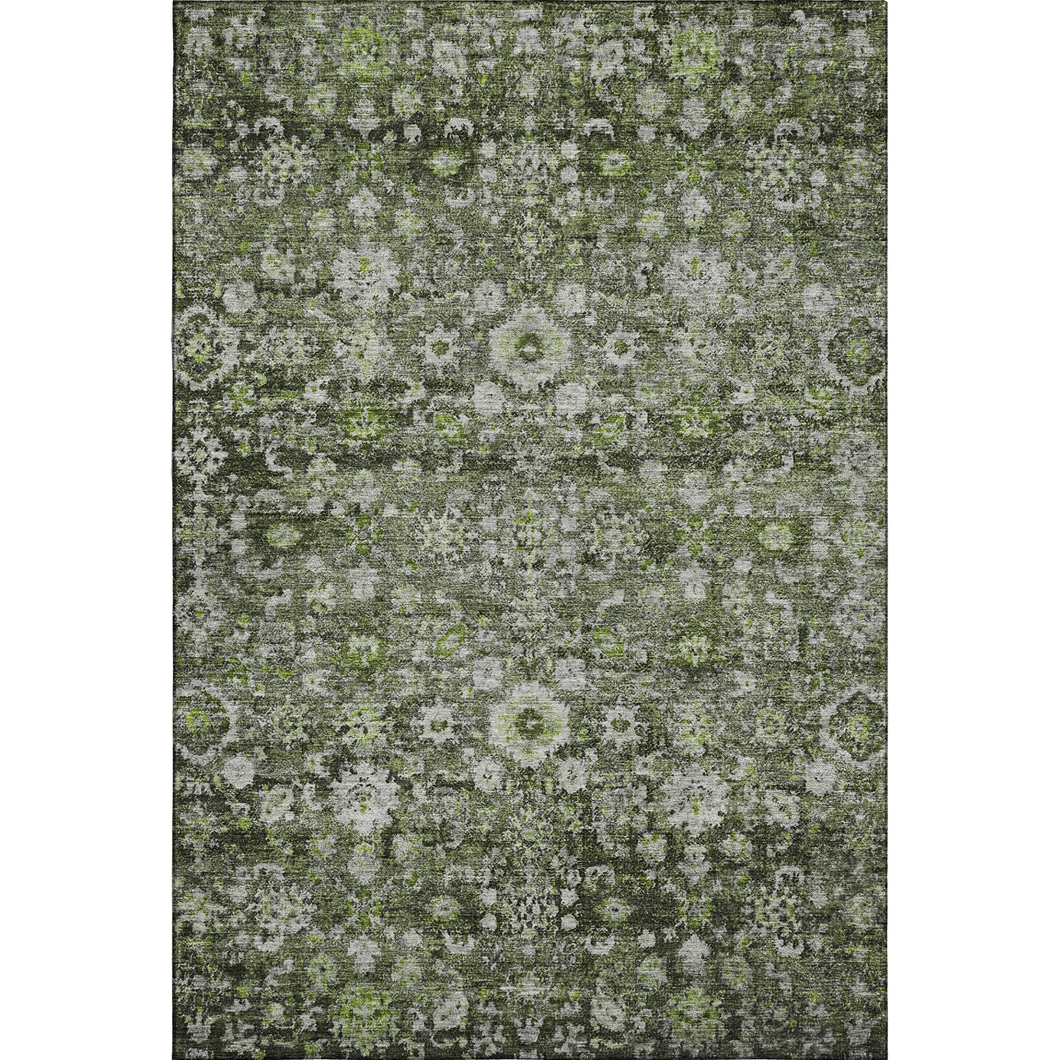 Siena Machine Washable Traditional Green Rug 2'6" x 3'10" #shape_Rectangle