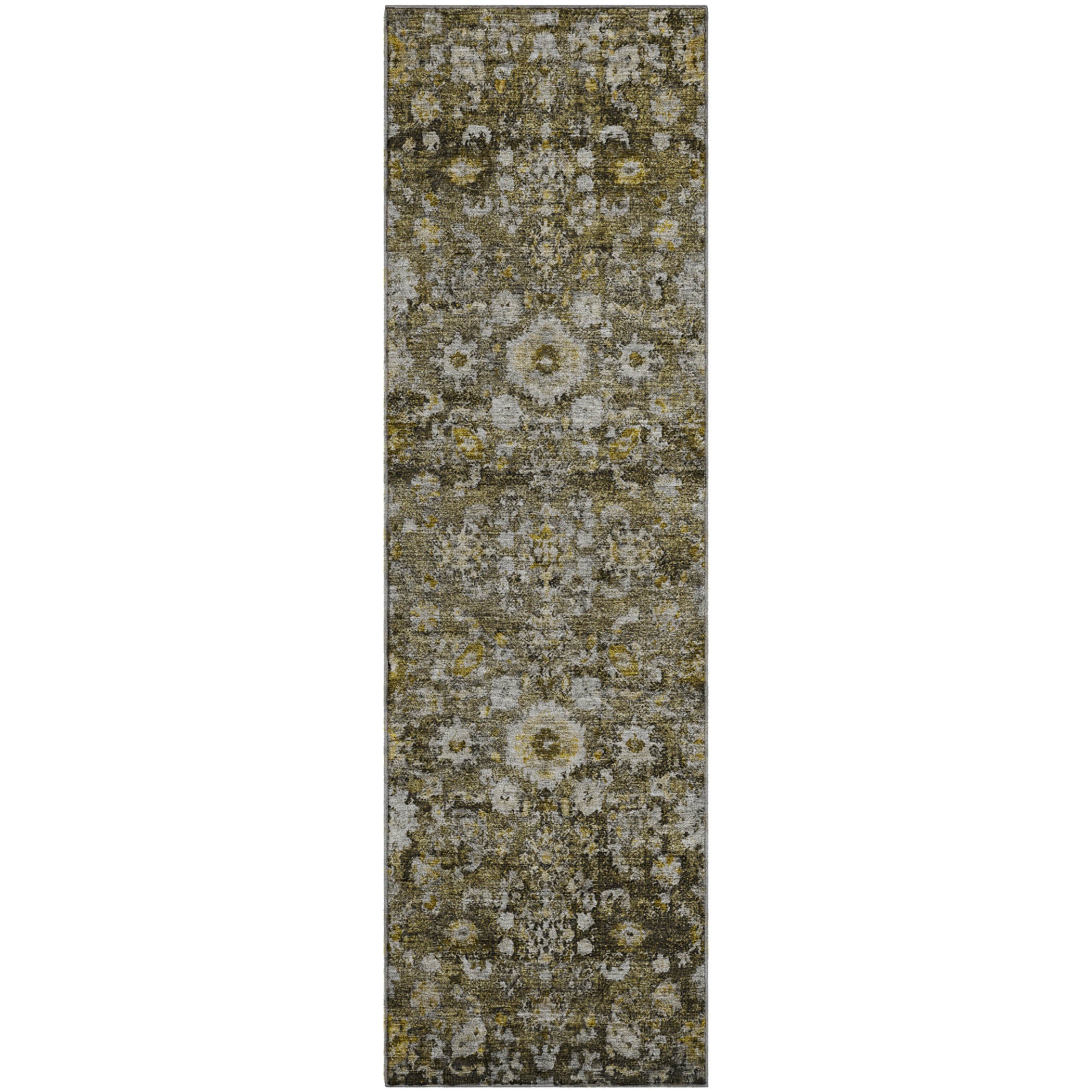 Siena Machine Washable Traditional Mocha Brown Rug 2'3" x 7'6" #shape_Runner