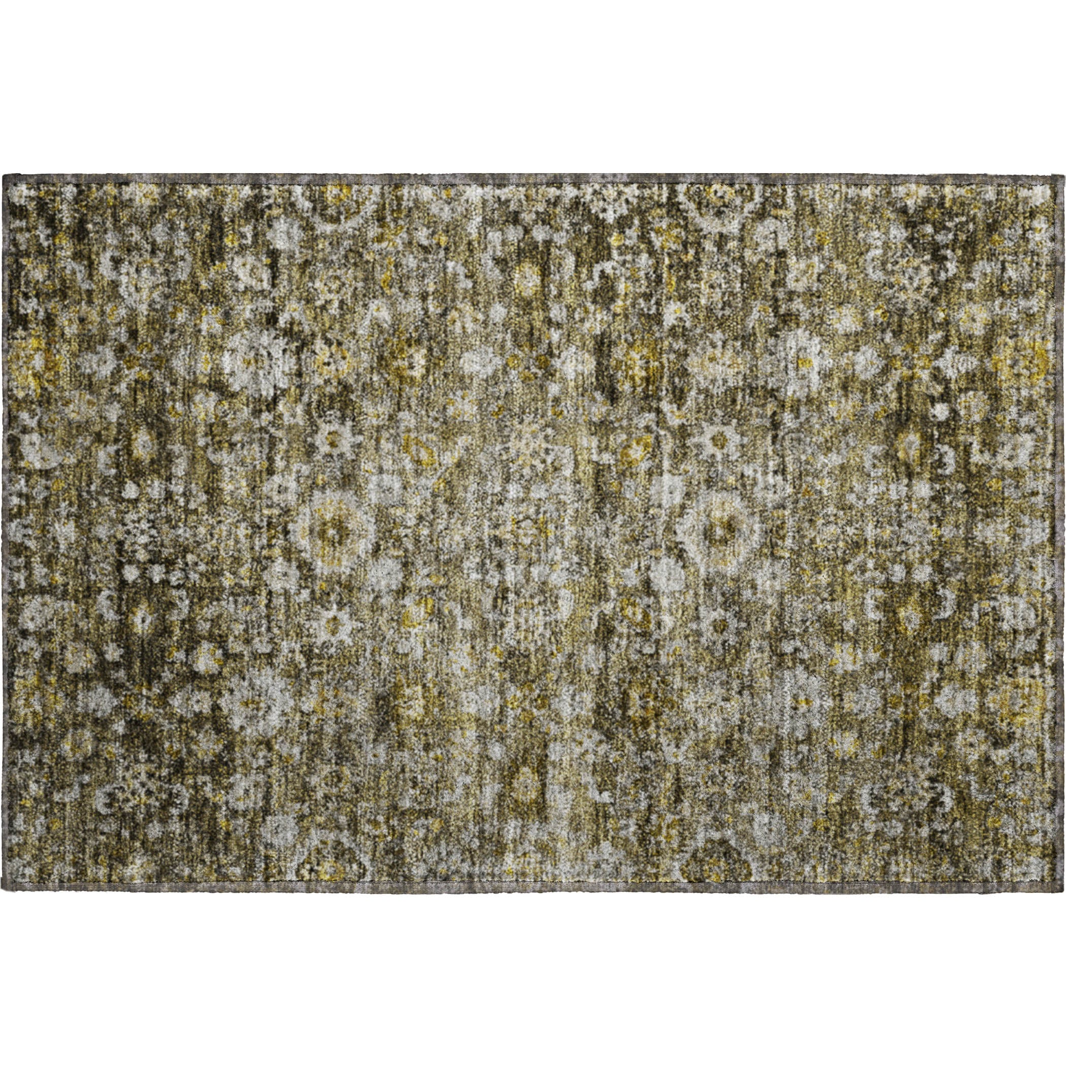 Siena Machine Washable Traditional Mocha Brown Rug 1'8" x 2'6" #shape_Rectangle