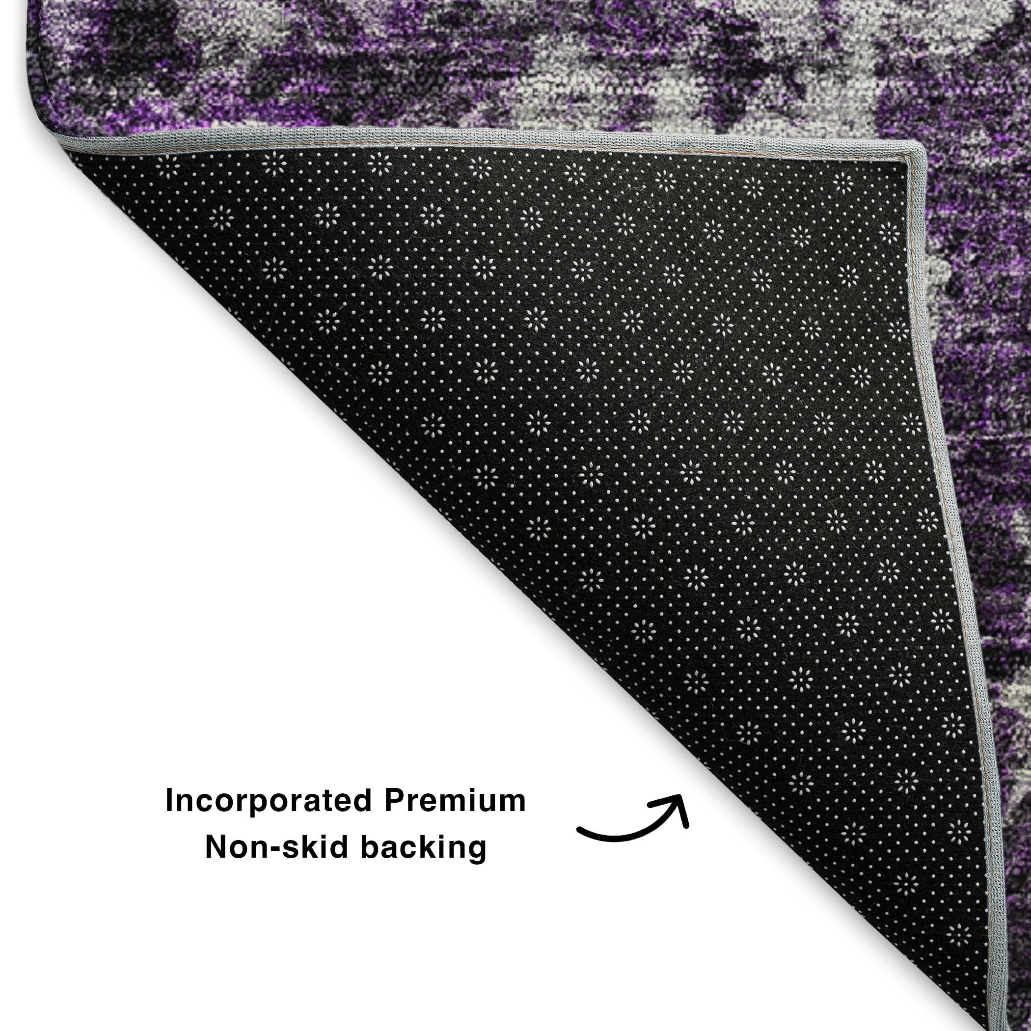 Siena Machine Washable Traditional Purple Rug 1'8" x 2'6" #shape_Rectangle