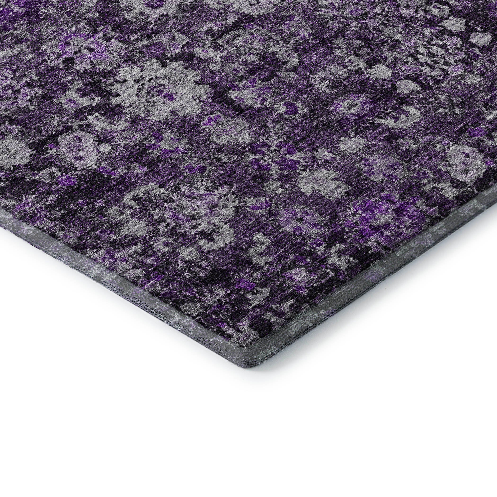 Siena Machine Washable Traditional Purple Rug 1'8" x 2'6" #shape_Rectangle