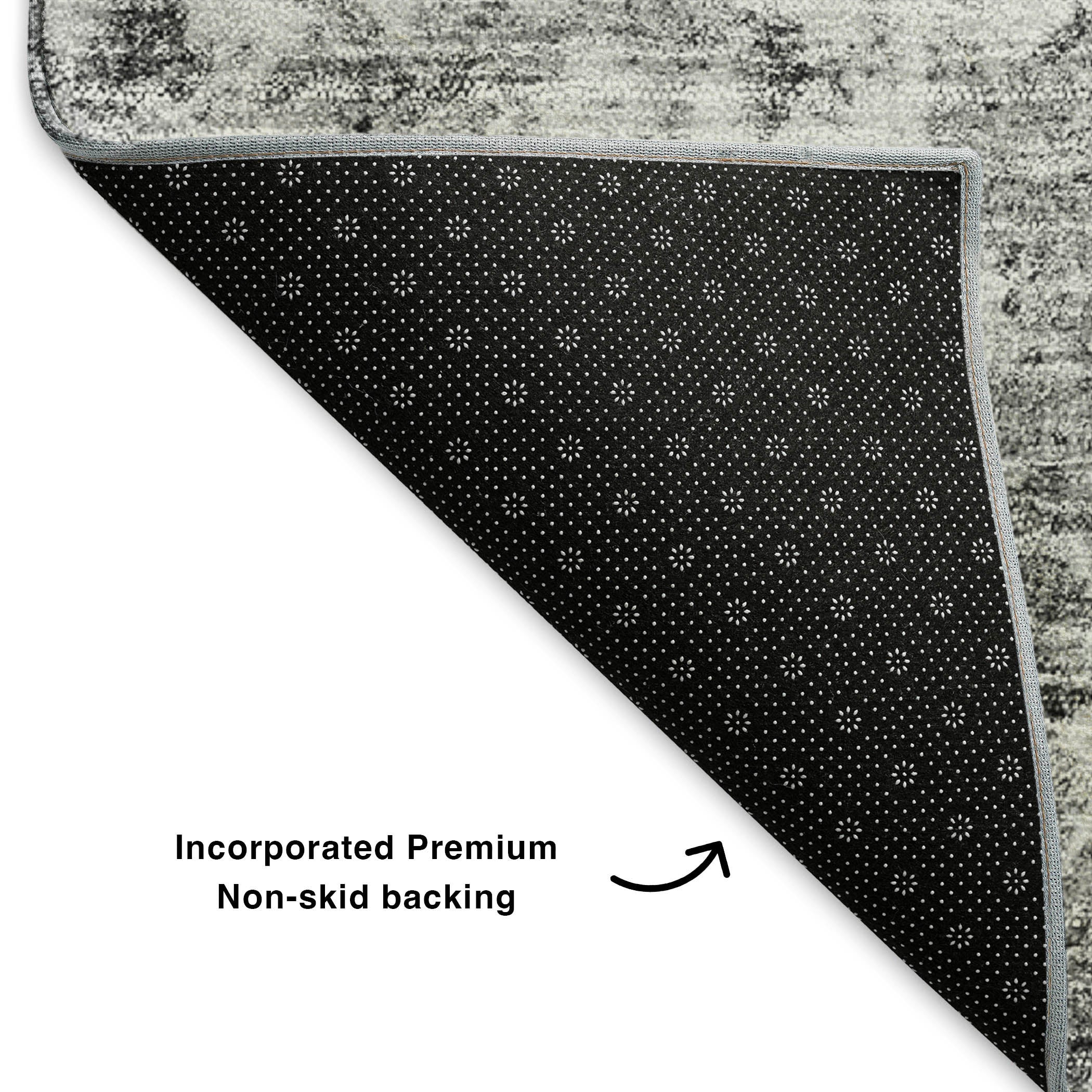 Siena Machine Washable Traditional Silver Gray Rug 1'8" x 2'6" #shape_Rectangle