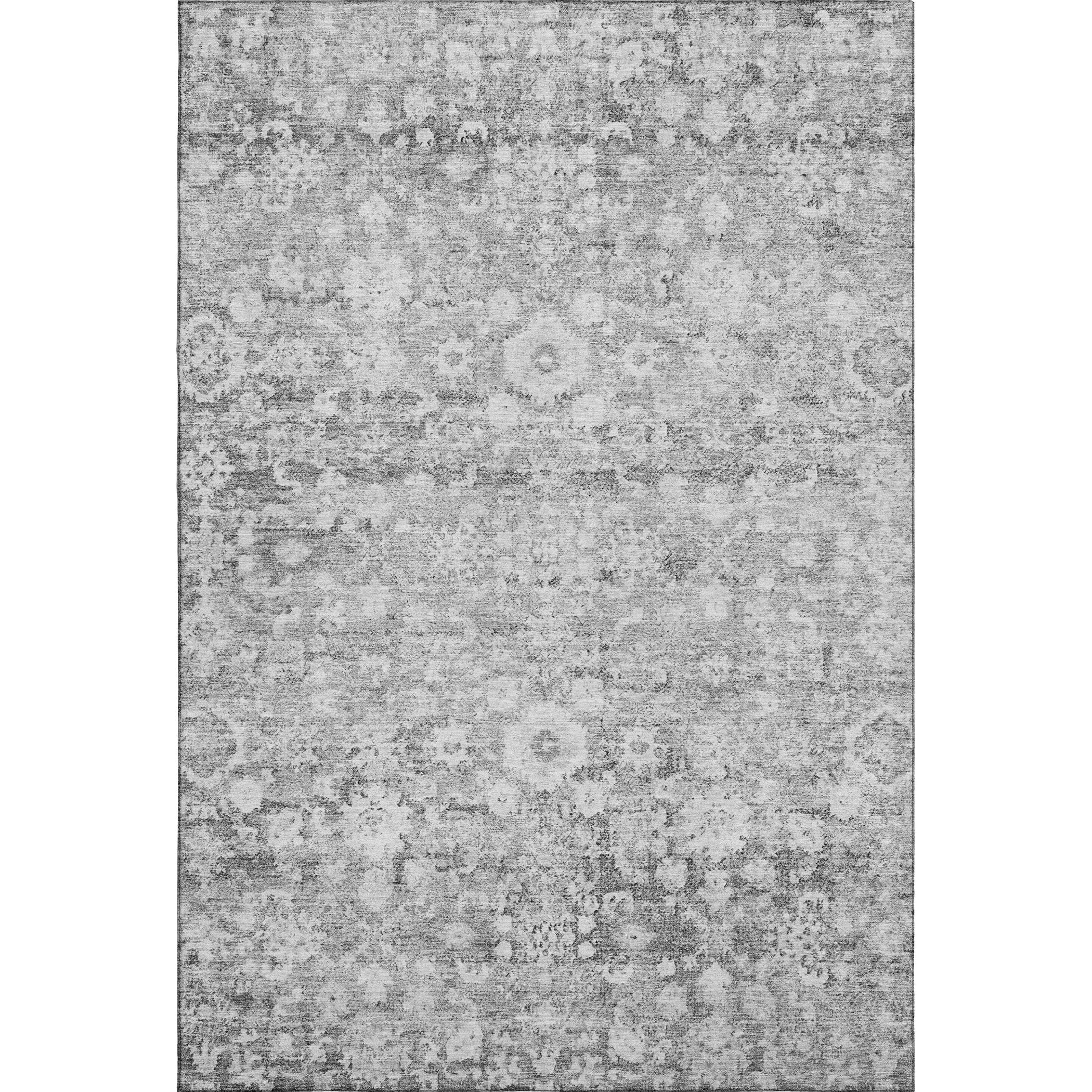 Siena Machine Washable Traditional Silver Gray Rug 2'6" x 3'10" #shape_Rectangle