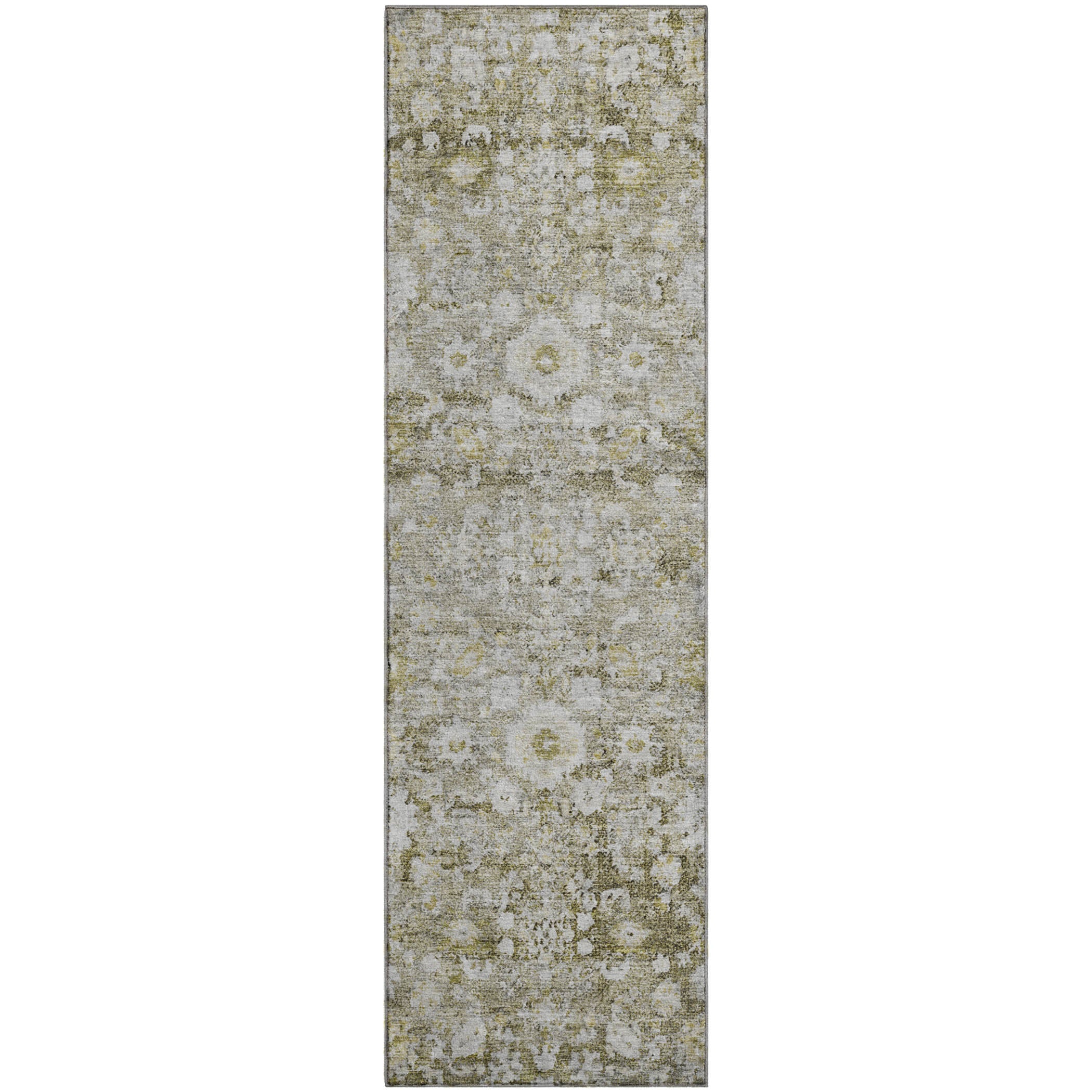 Siena Machine Washable Traditional Taupe Brown Rug 2'3" x 7'6" #shape_Runner