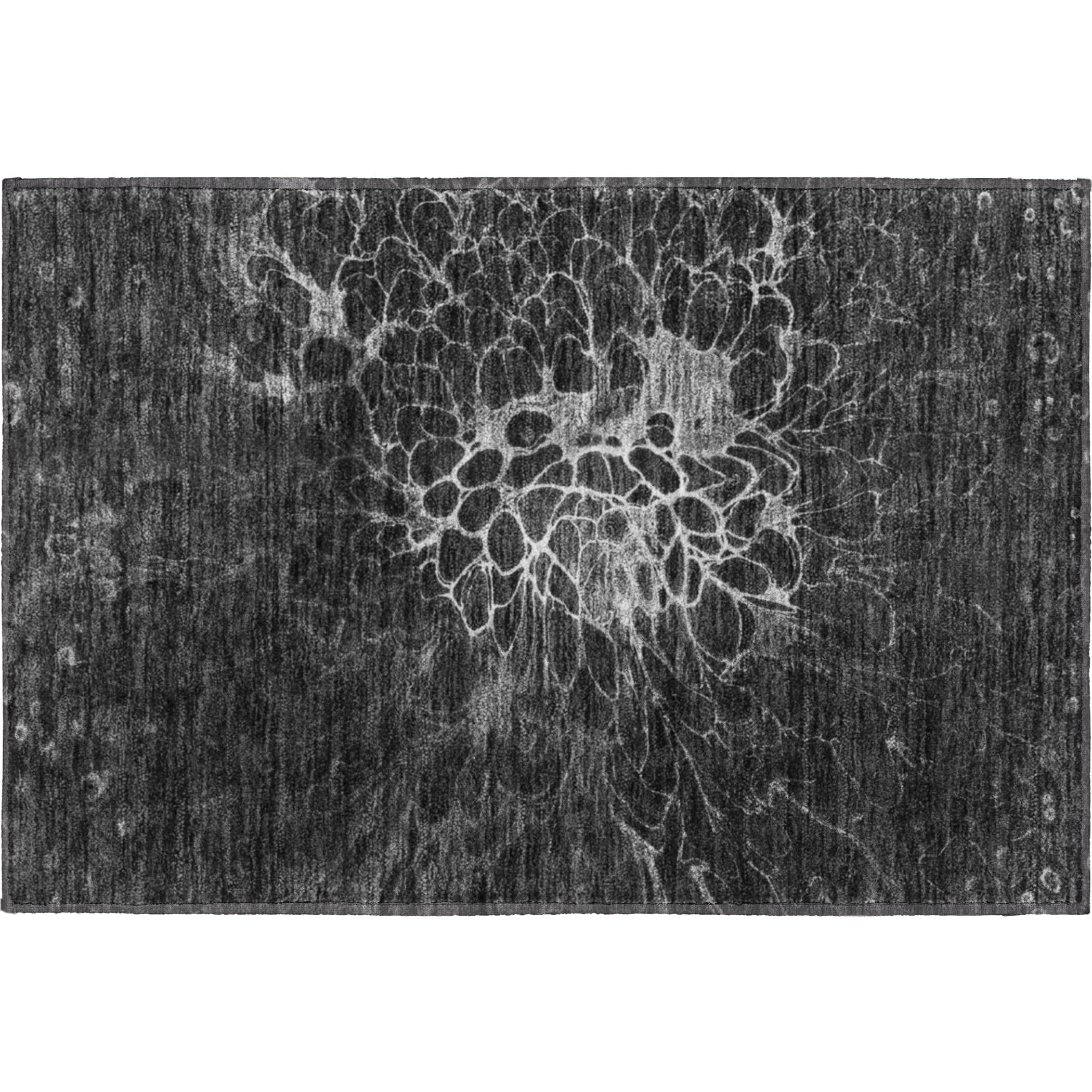 Chiang Mai Machine Washable Transitional Charcoal Gray Rug 1'8" x 2'6" #shape_Rectangle