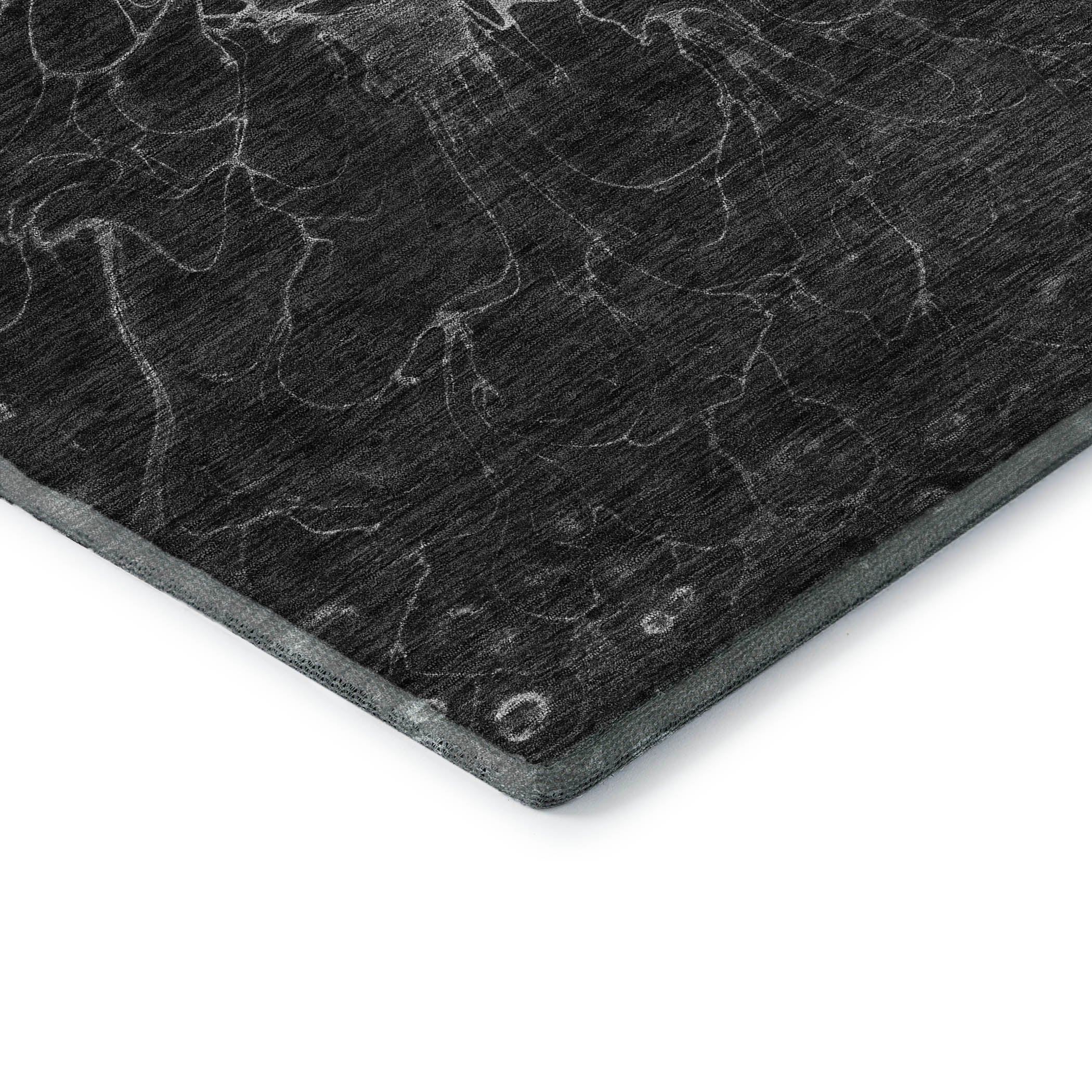 Chiang Mai Machine Washable Transitional Charcoal Gray Rug 1'8" x 2'6" #shape_Rectangle