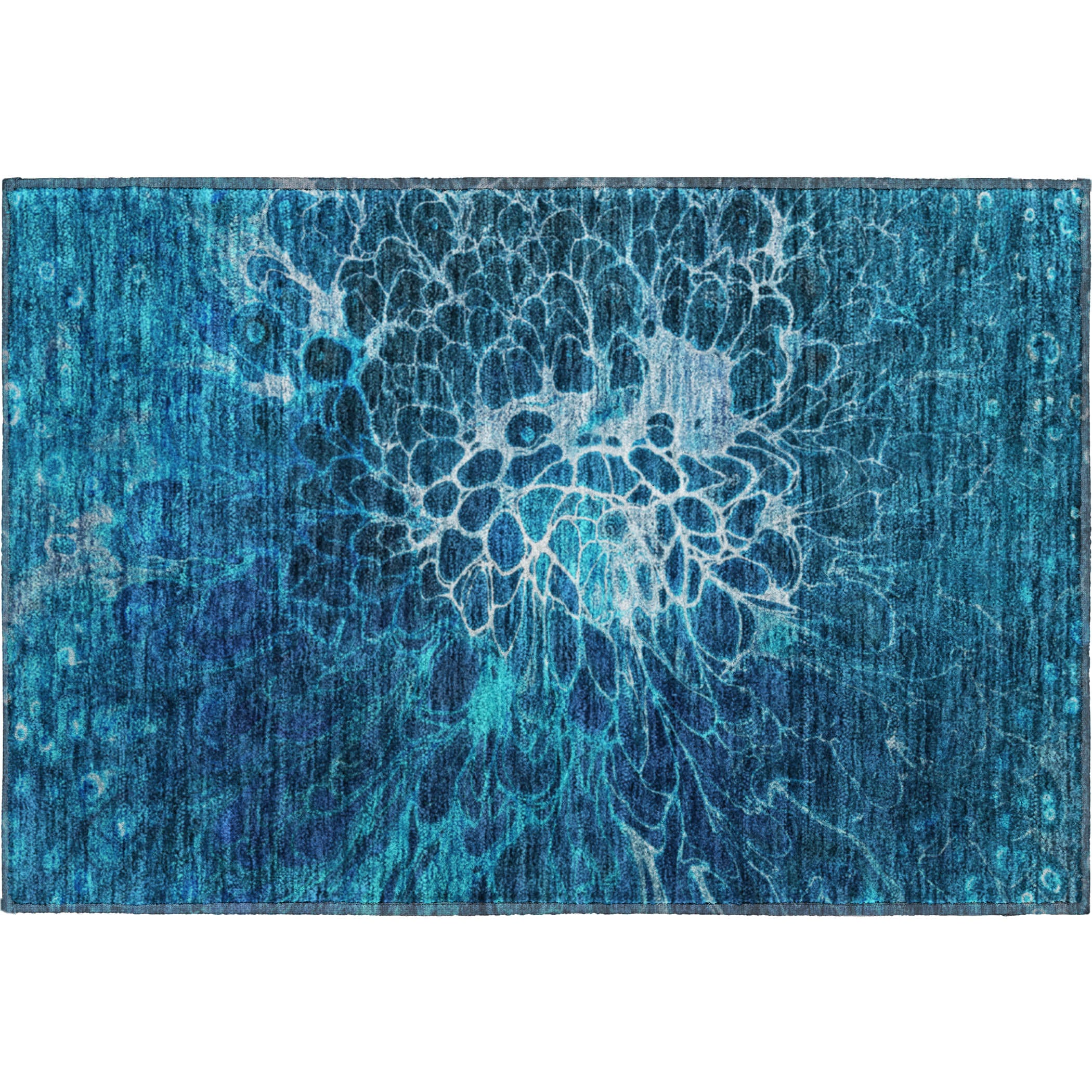 Chiang Mai Machine Washable Transitional Navy Blue Rug 1'8" x 2'6" #shape_Rectangle