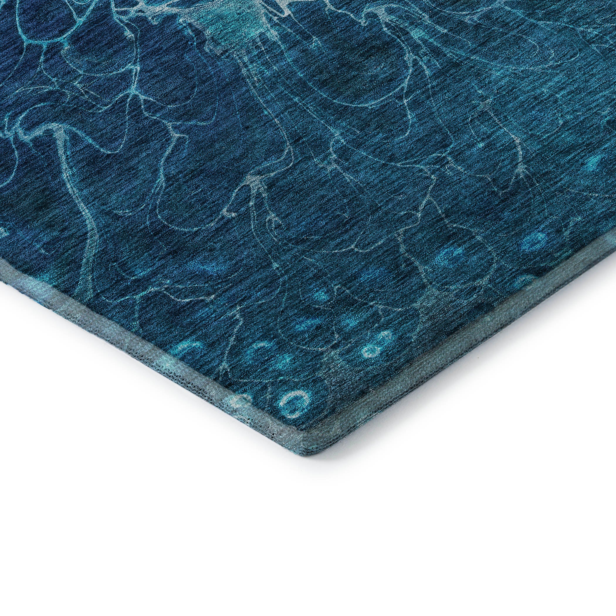 Chiang Mai Machine Washable Transitional Navy Blue Rug 1'8" x 2'6" #shape_Rectangle