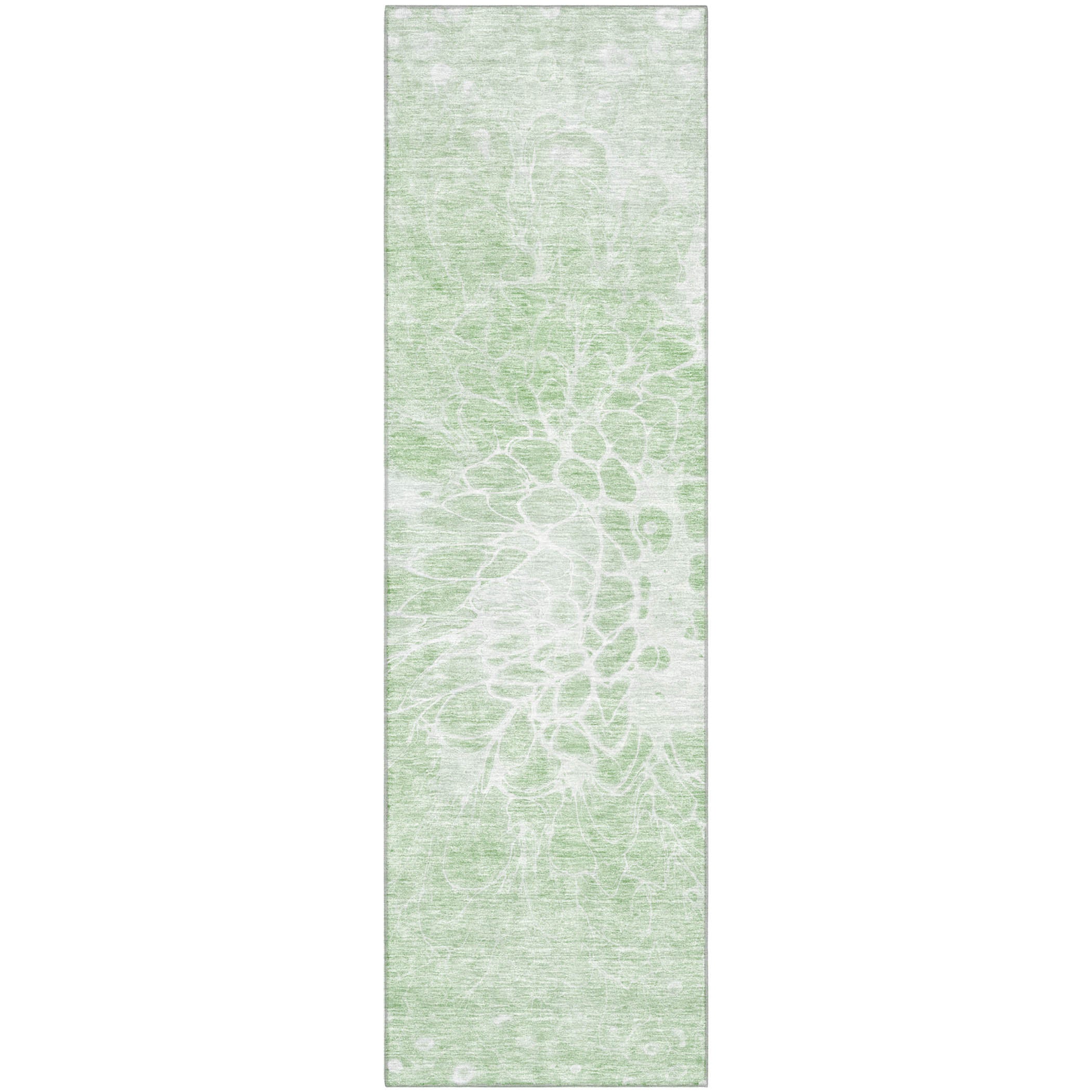 Lucerne Machine Washable Transitional Mint Green Rug 2'3" x 7'6" #shape_Runner