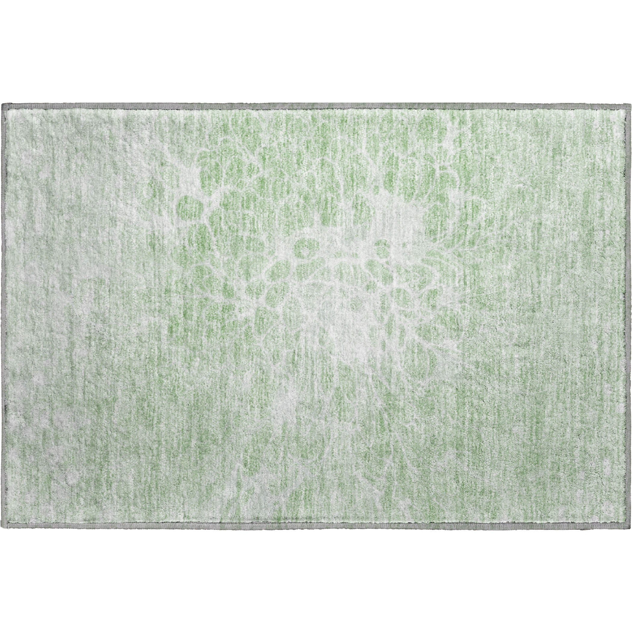 Lucerne Machine Washable Transitional Mint Green Rug 1'8" x 2'6" #shape_Rectangle