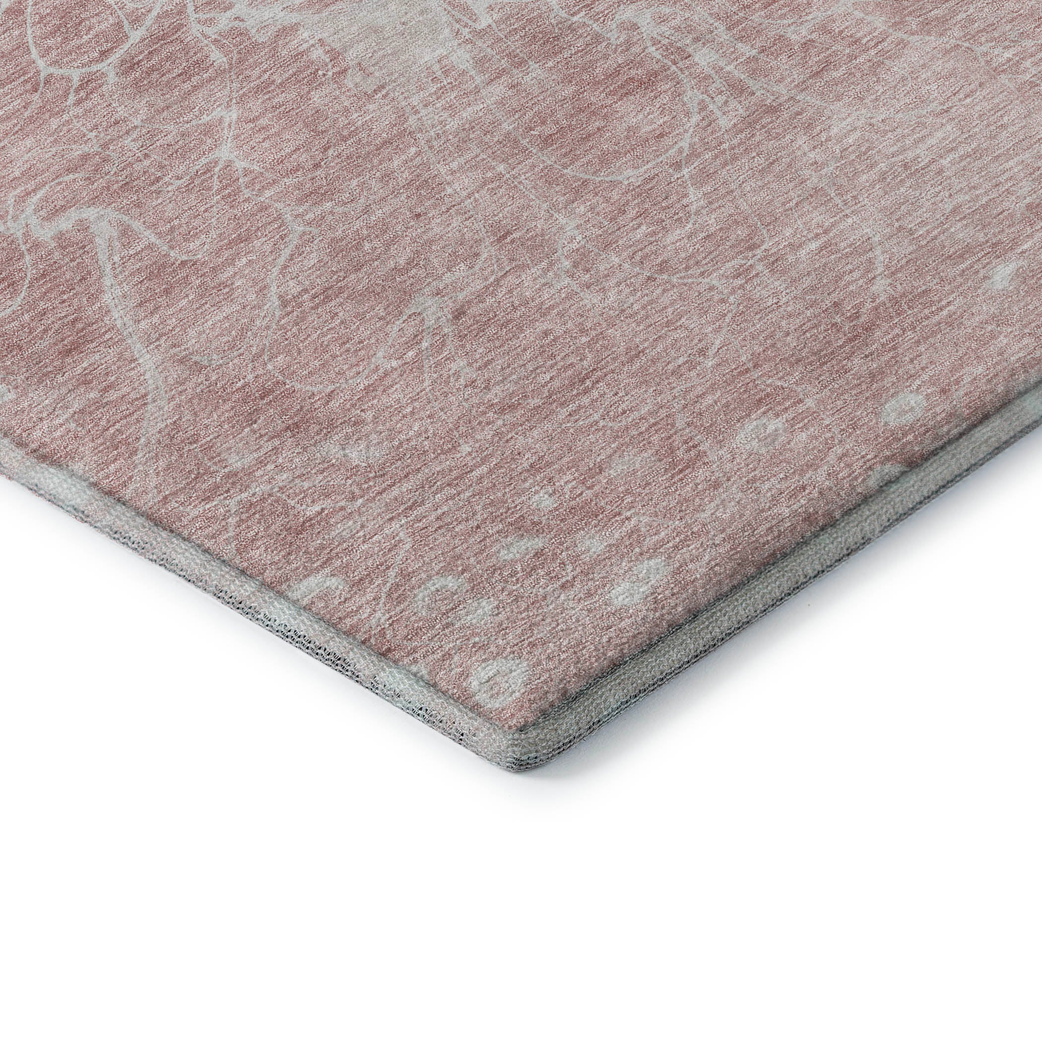 Lucerne Machine Washable Transitional Pink Rug 1'8" x 2'6" #shape_Rectangle