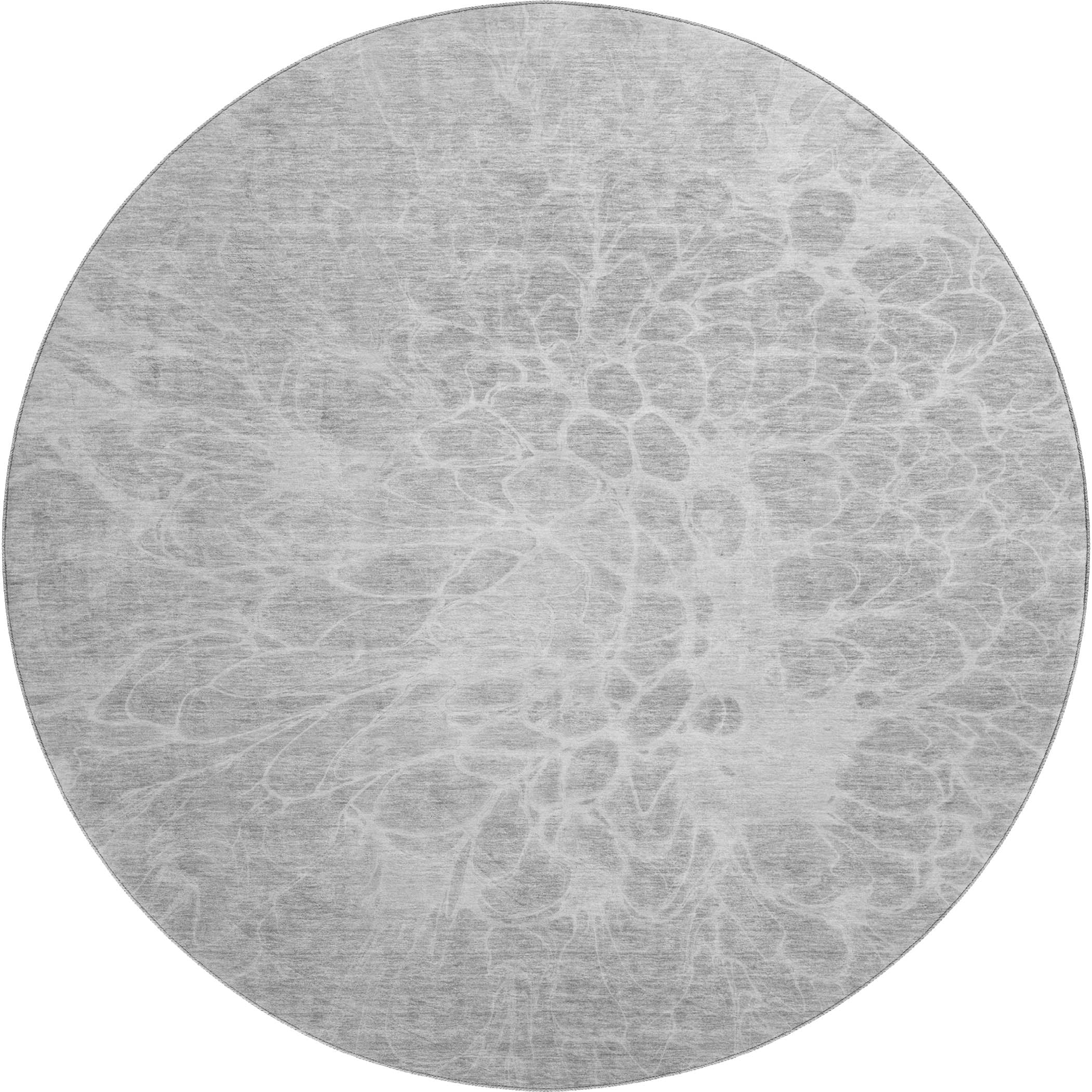 Lucerne Machine Washable Transitional Silver Gray Rug 8' x 8' #shape_Round