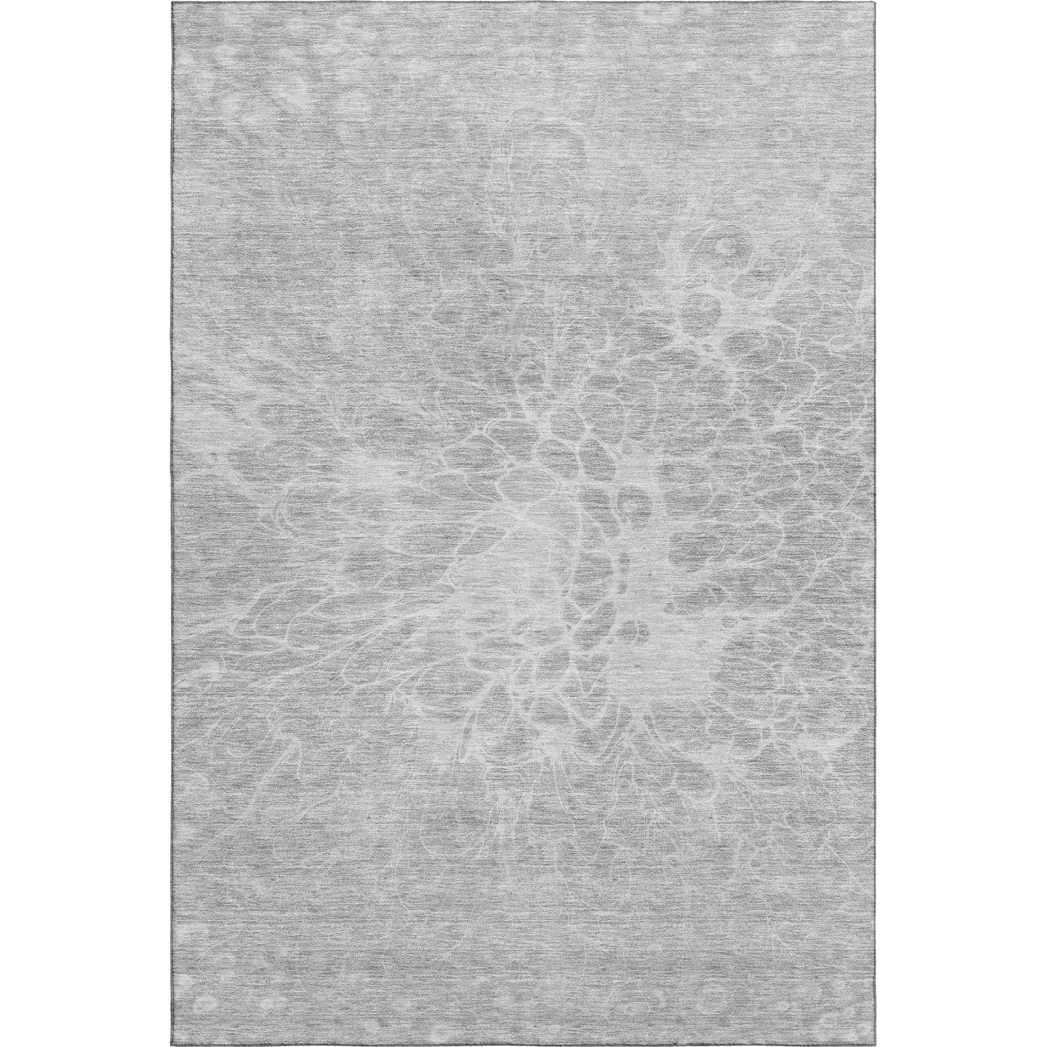 Lucerne Machine Washable Transitional Silver Gray Rug 2'6" x 3'10" #shape_Rectangle