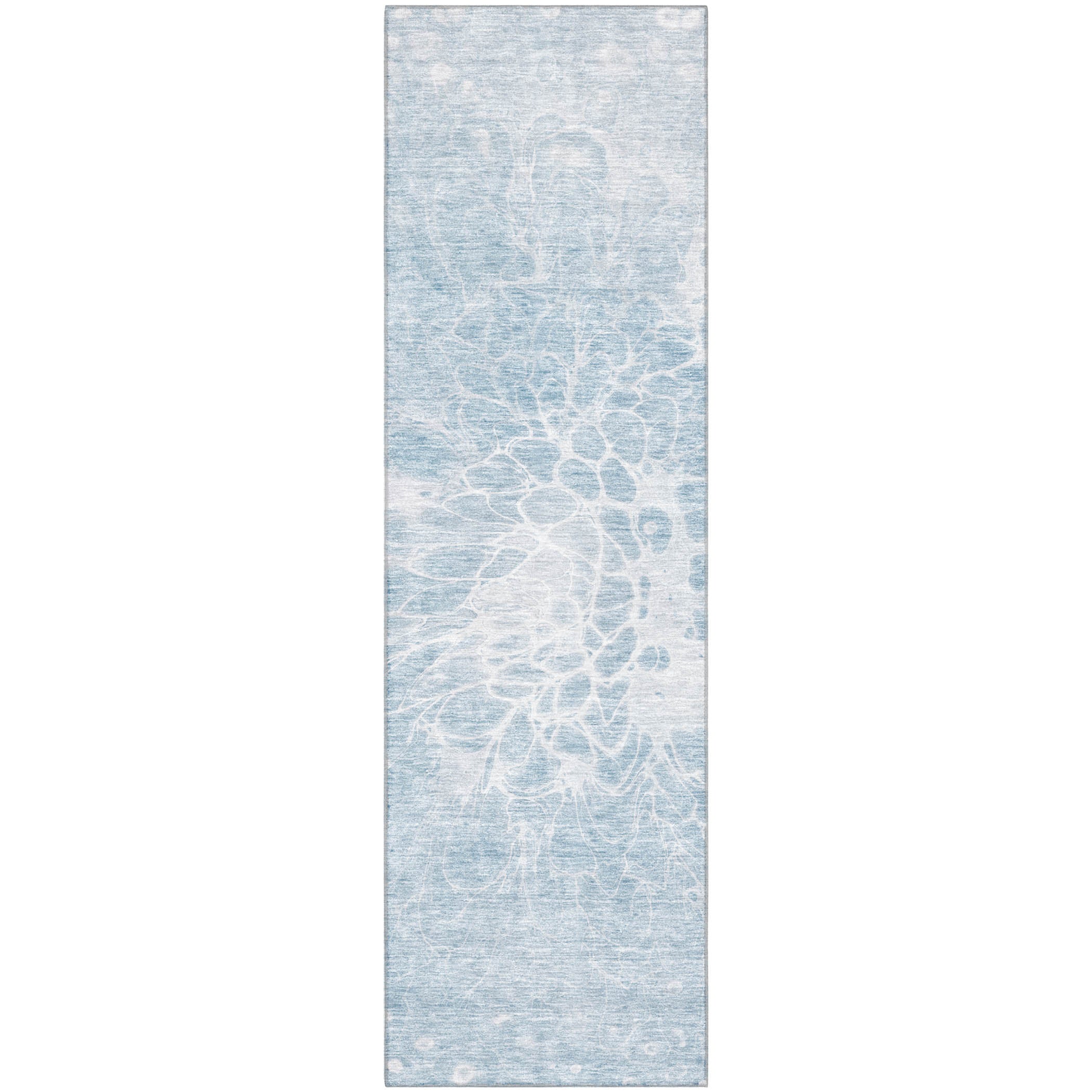 Lucerne Machine Washable Transitional Sky Blue Rug 2'3" x 7'6" #shape_Runner