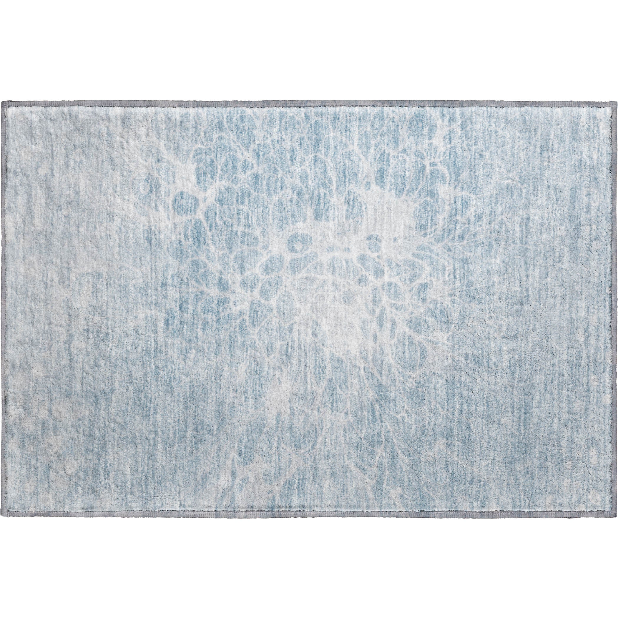 Lucerne Machine Washable Transitional Sky Blue Rug 1'8" x 2'6" #shape_Rectangle