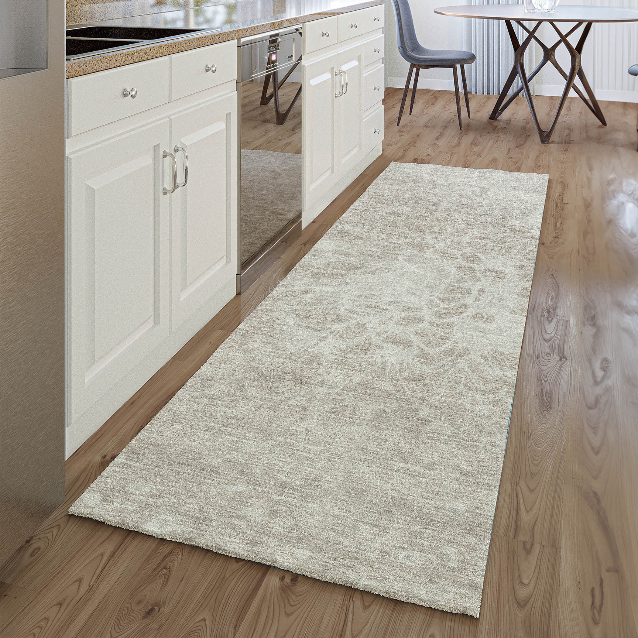 Lucerne Machine Washable Transitional Taupe Brown Rug 2'3" x 7'6" #shape_Runner