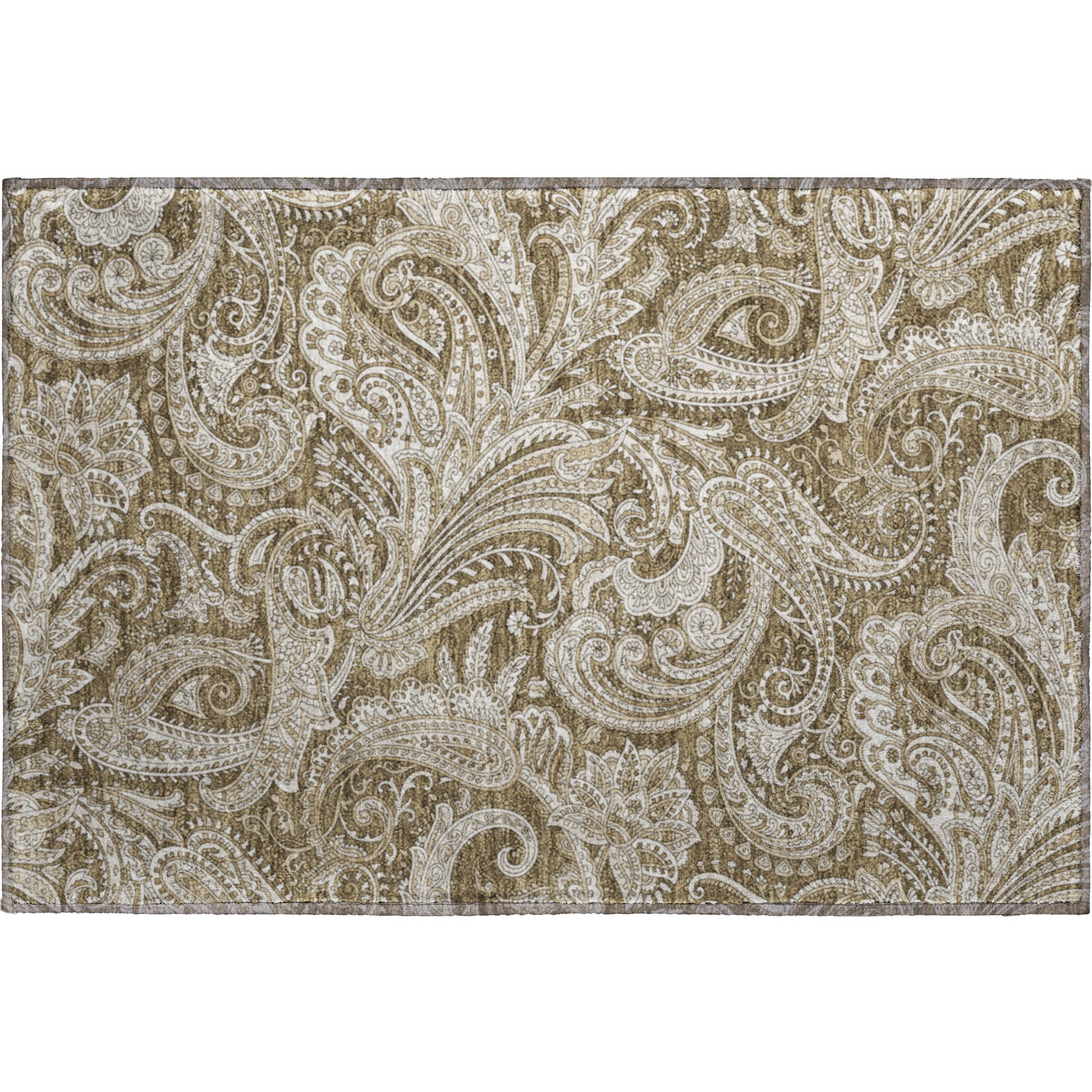 Seoul Machine Washable Transitional Chocolate Brown Rug 1'8" x 2'6" #shape_Rectangle