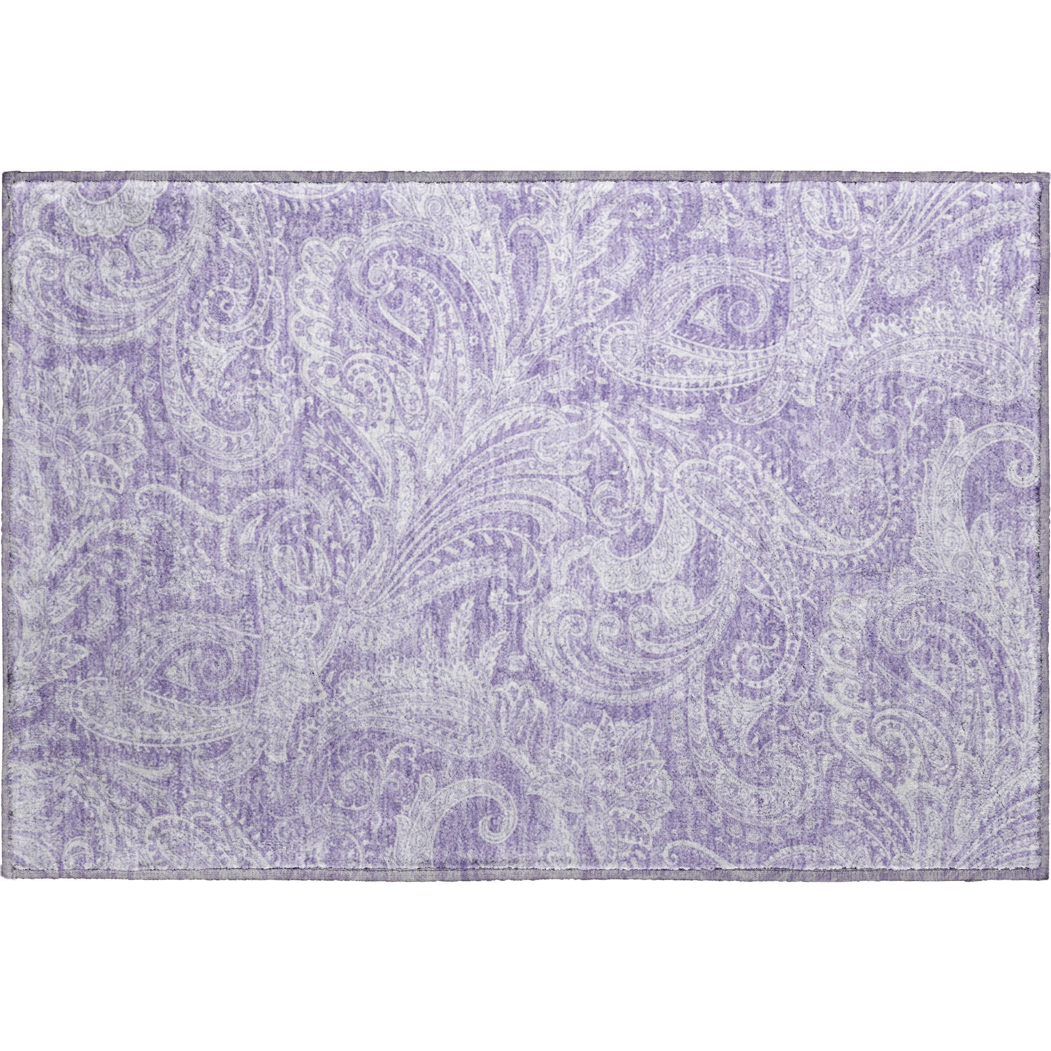 Seoul Machine Washable Transitional Lavender Purple Rug 1'8" x 2'6" #shape_Rectangle