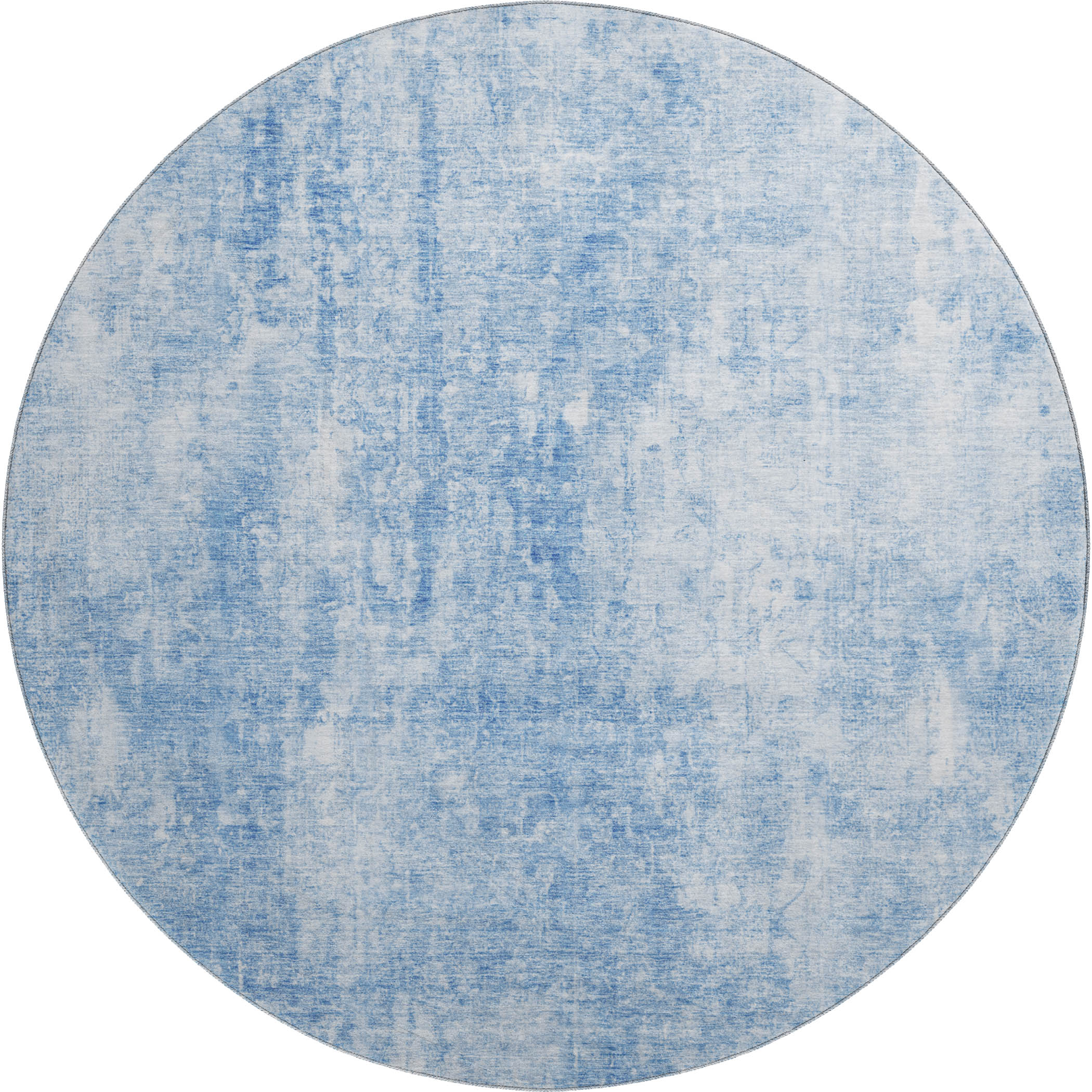 Bergen Machine Washable Transitional Blue Rug 8' x 8' #shape_Round