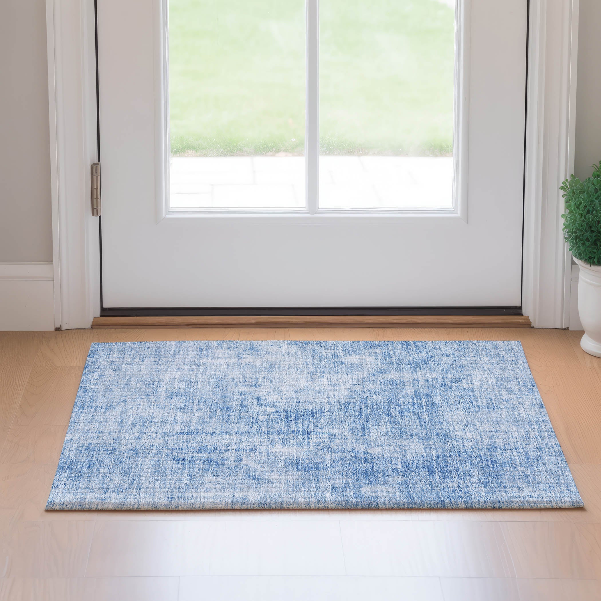 Bergen Machine Washable Transitional Blue Rug 1'8" x 2'6" #shape_Rectangle