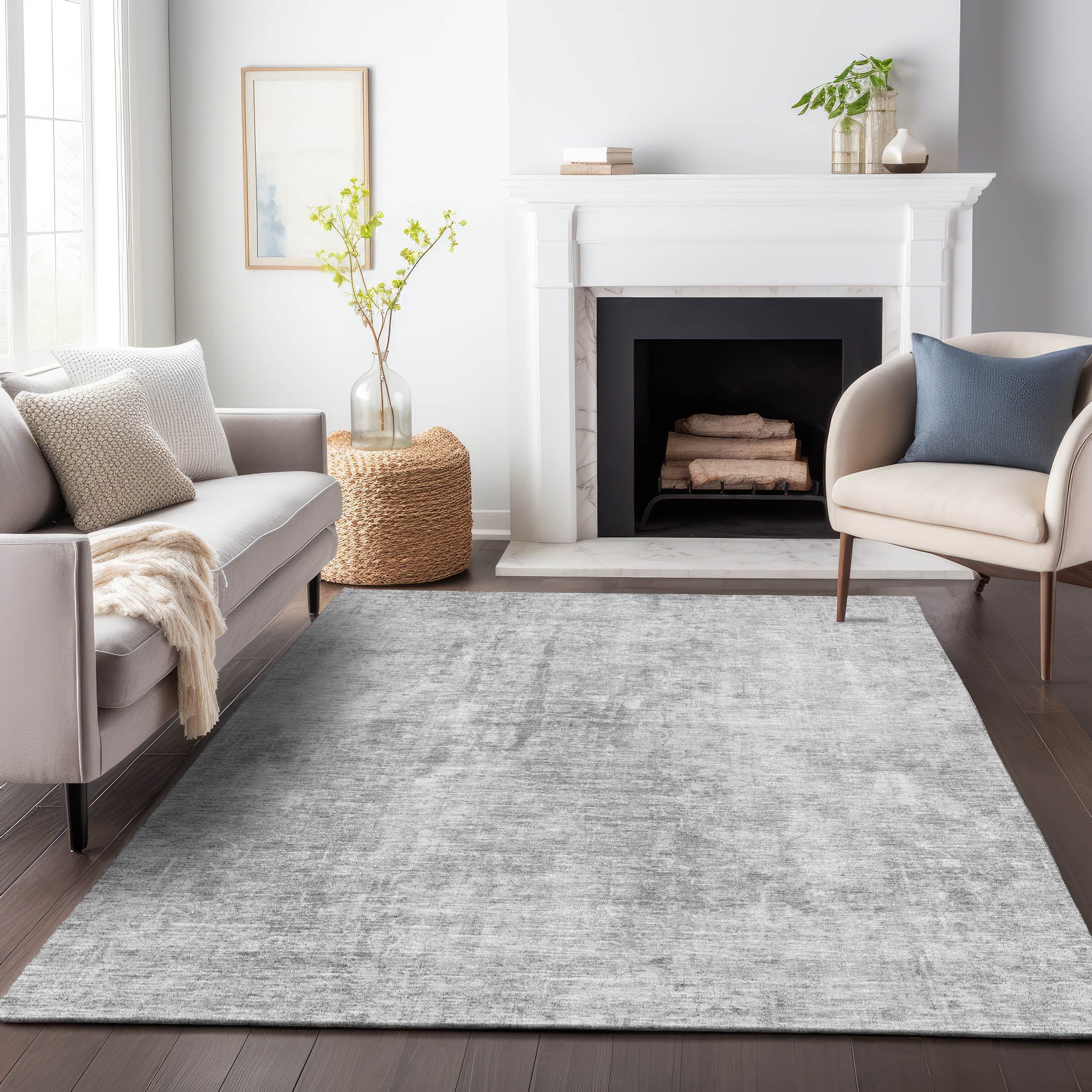 Bergen Machine Washable Transitional Gray Rug 2'6" x 3'10" #shape_Rectangle