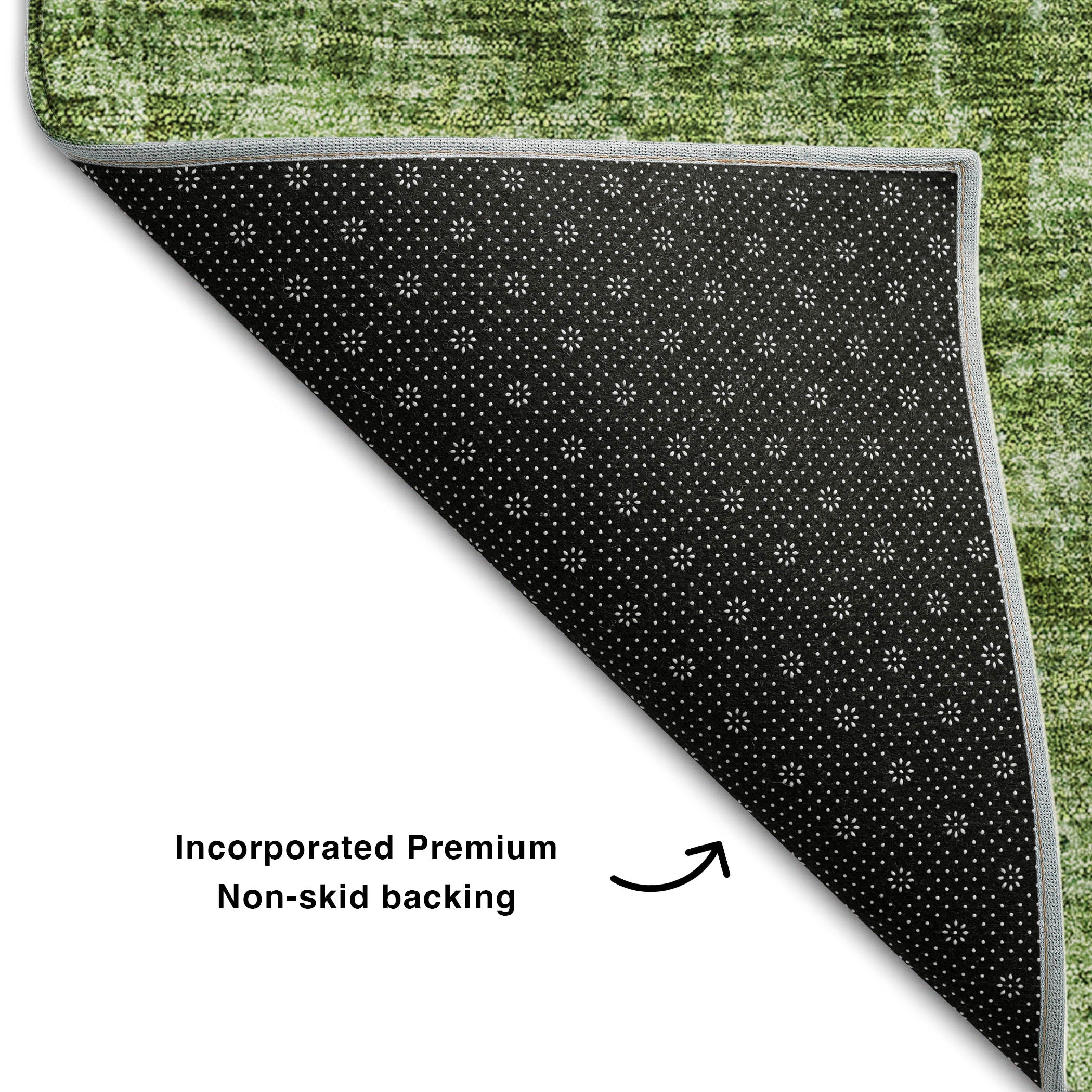 Bergen Machine Washable Transitional Olive Green Rug 1'8" x 2'6" #shape_Rectangle