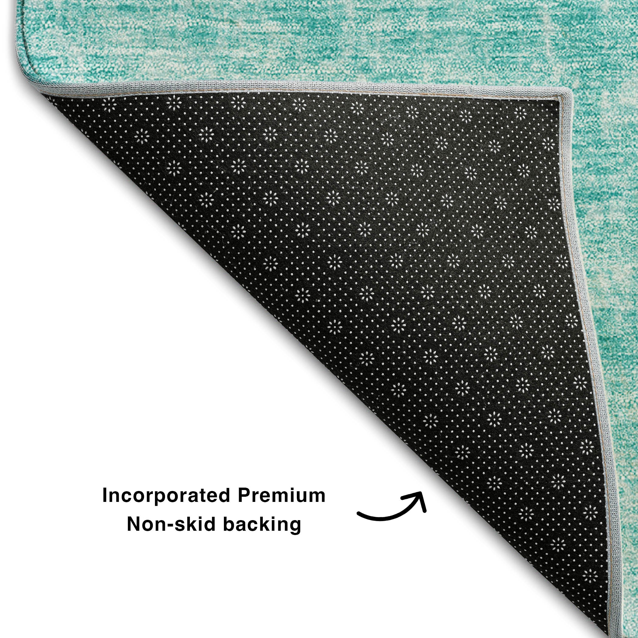 Bergen Machine Washable Transitional Teal Rug 1'8" x 2'6" #shape_Rectangle