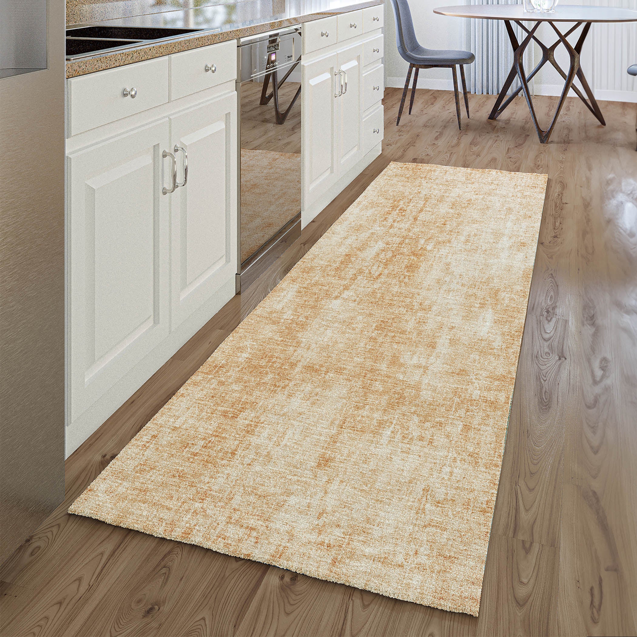 Bergen Machine Washable Transitional Terracotta Orange Rug 2'3" x 7'6" #shape_Runner