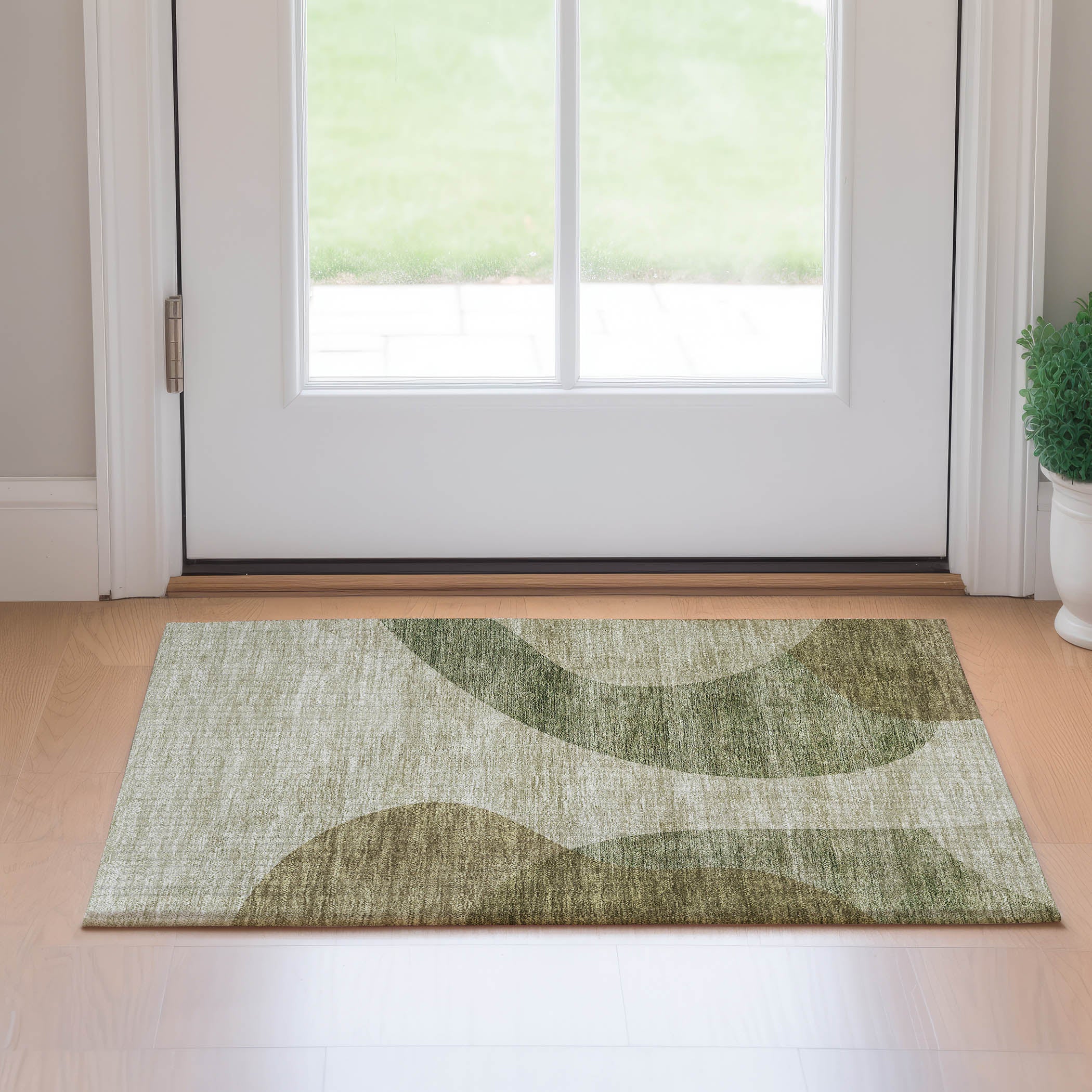 Bogota Machine Washable Transitional Beige Brown Rug 1'8" x 2'6" #shape_Rectangle