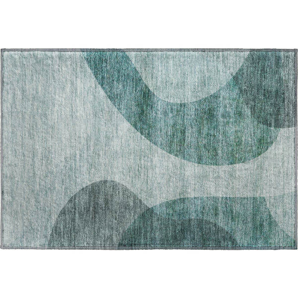 Bogota Machine Washable Transitional Green Rug 1'8" x 2'6"