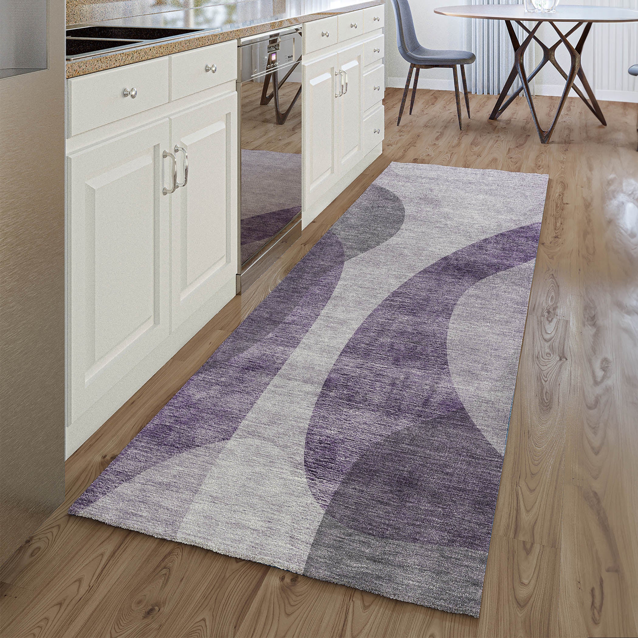 Bogota Machine Washable Transitional Purple Rug 2'3" x 7'6" #shape_Runner