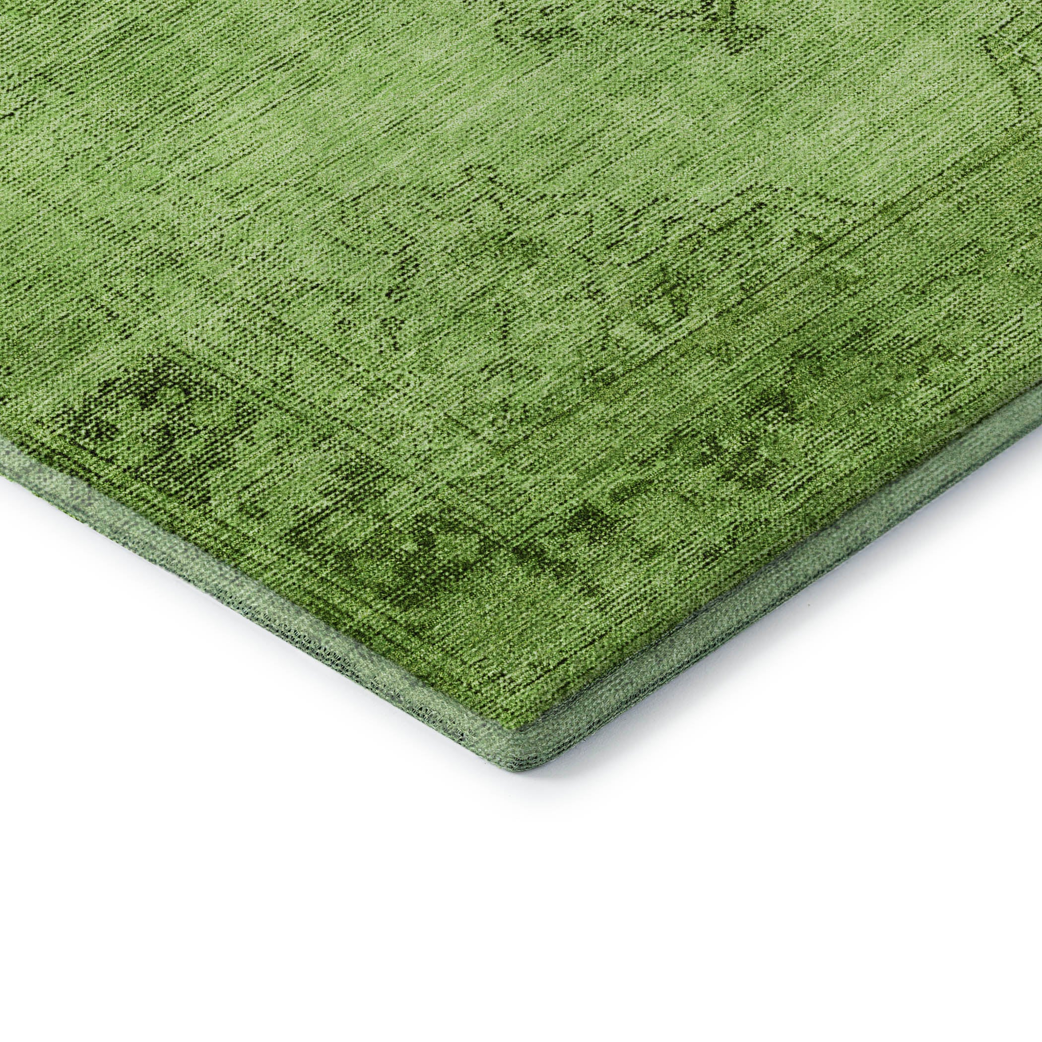 Seville Machine Washable Traditional Aloe Green Rug 1'8" x 2'6" #shape_Rectangle