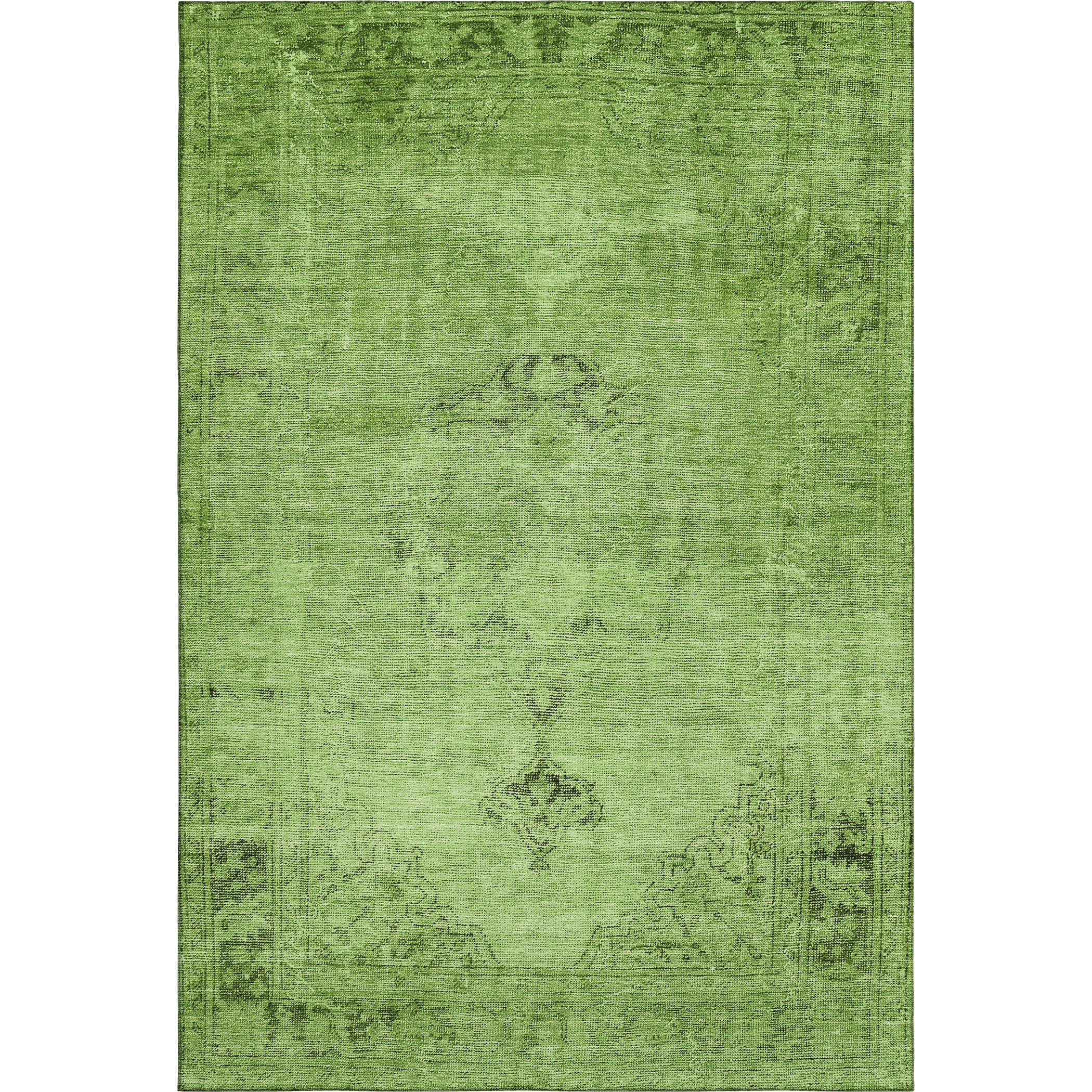 Seville Machine Washable Traditional Aloe Green Rug 2'6" x 3'10" #shape_Rectangle