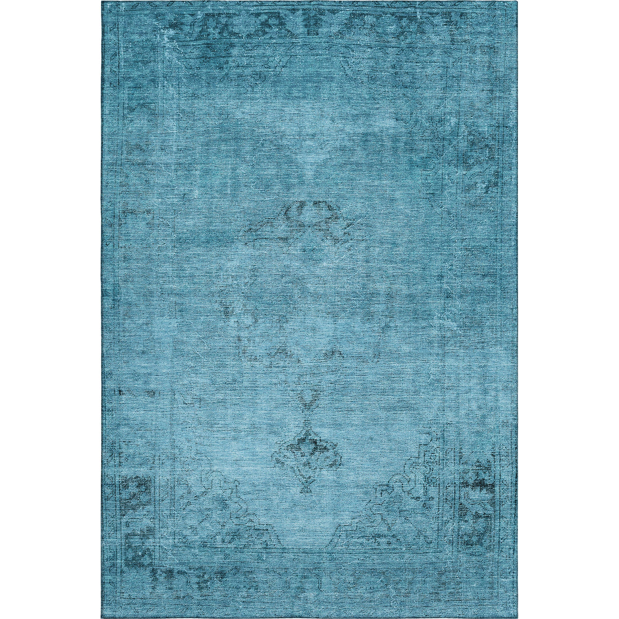 Seville Machine Washable Traditional Blue Rug 2'6" x 3'10" #shape_Rectangle