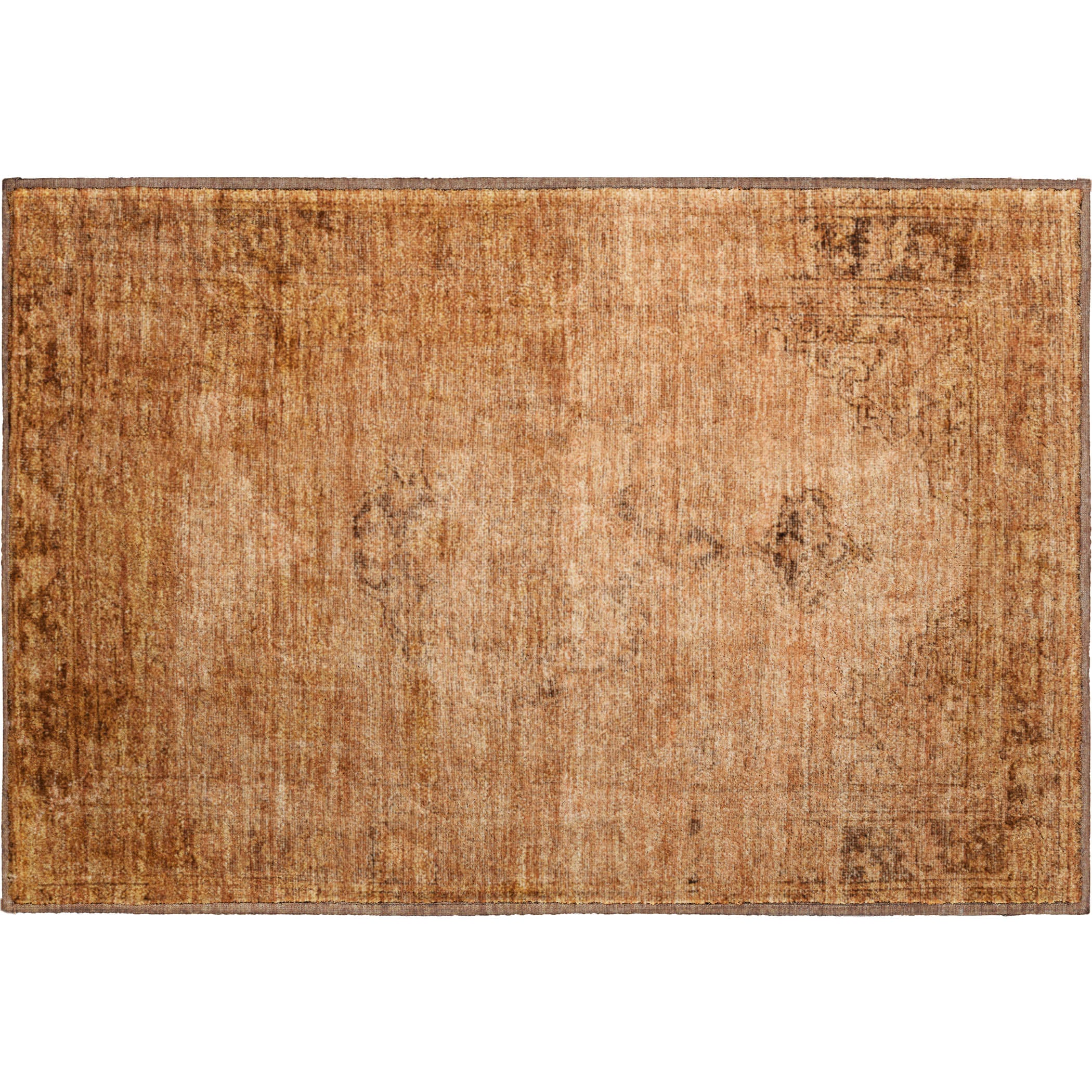 Seville Machine Washable Traditional Copper Orange Rug 1'8" x 2'6" #shape_Rectangle
