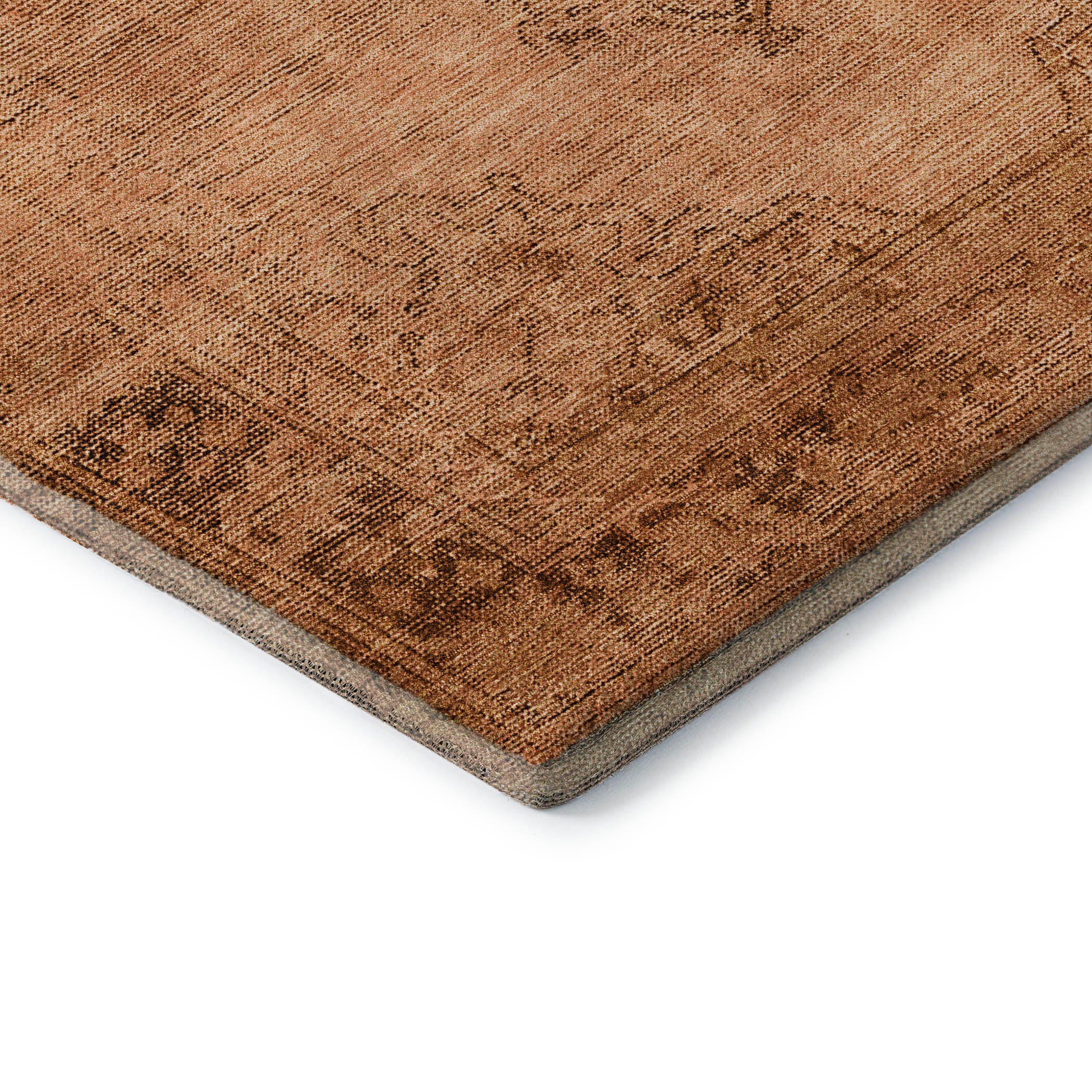 Seville Machine Washable Traditional Copper Orange Rug 1'8" x 2'6" #shape_Rectangle