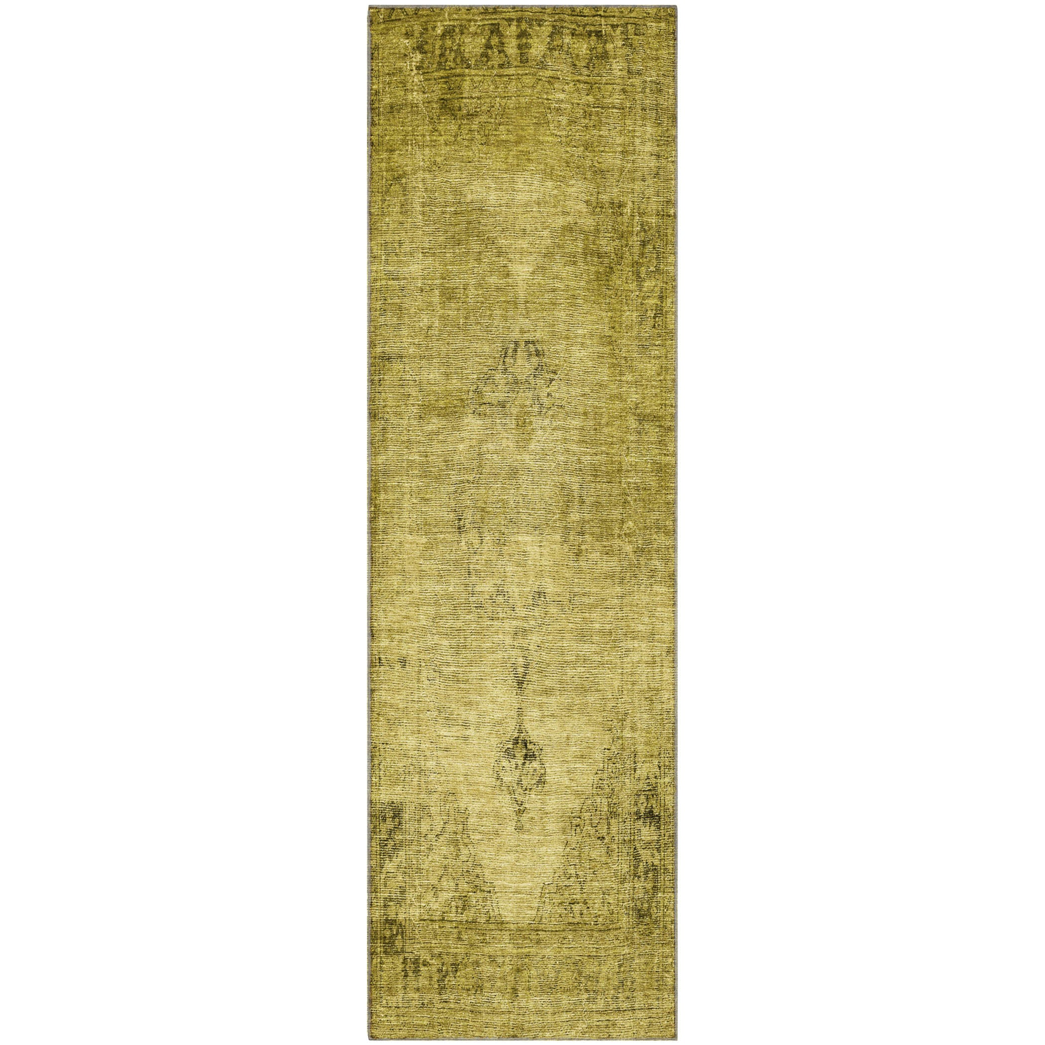 Seville Machine Washable Traditional Gold Rug 2'3" x 7'6" #shape_Runner