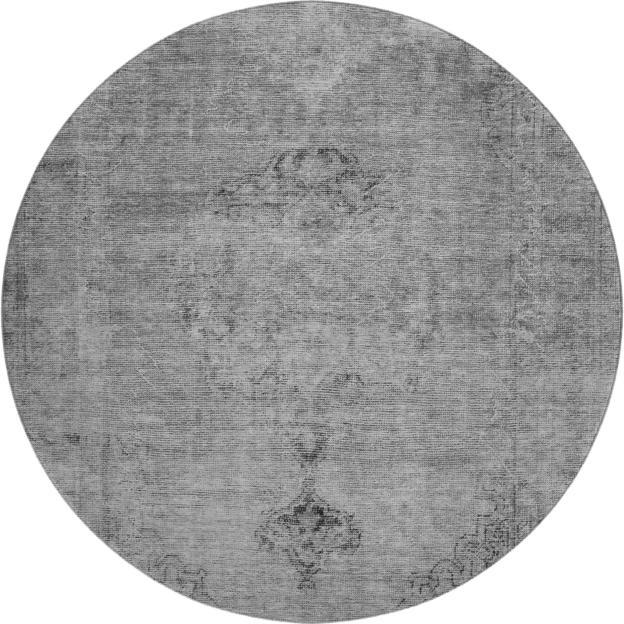 Seville Machine Washable Traditional Gray Rug 8' x 8' #shape_Round